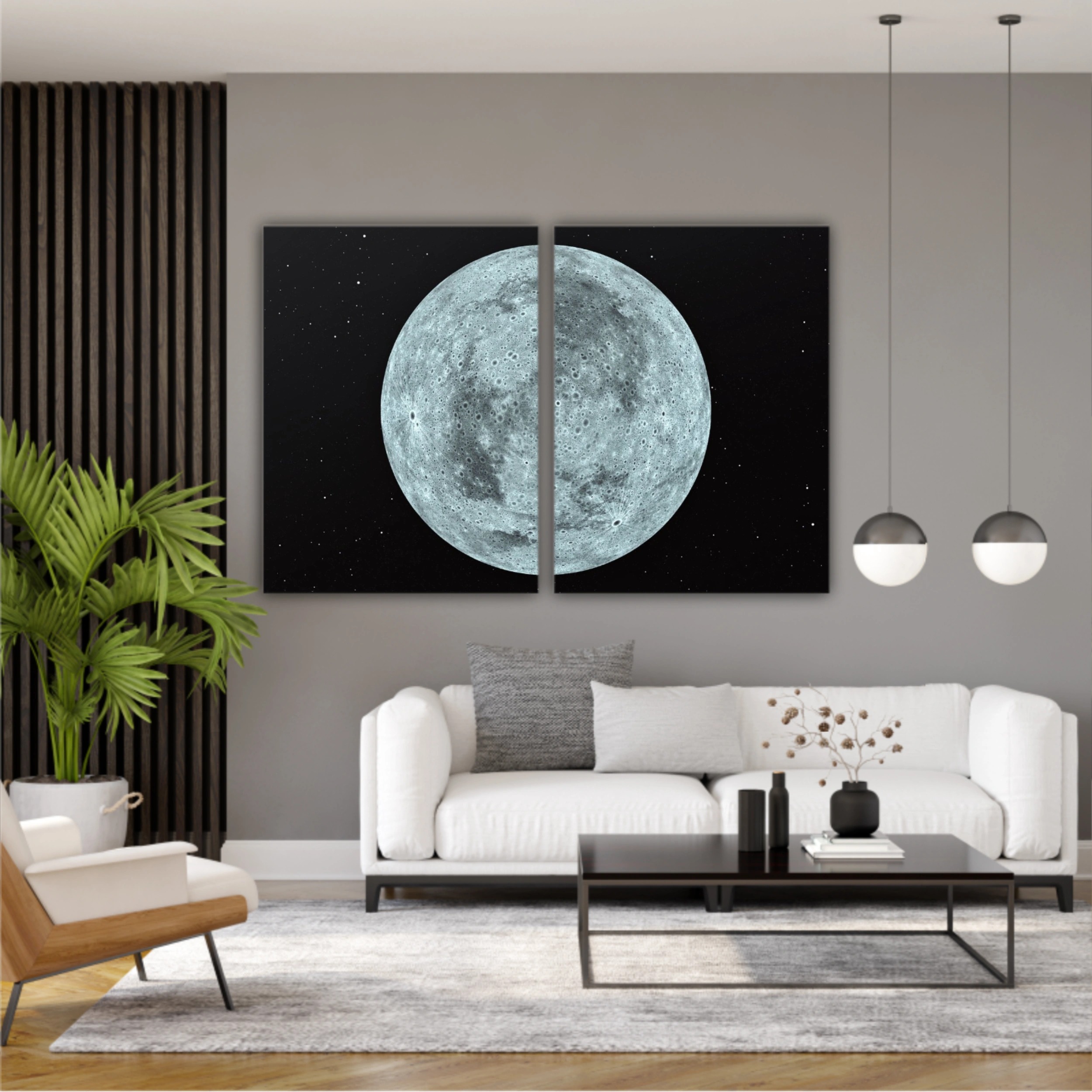 3D rendering of the moon with star sky background