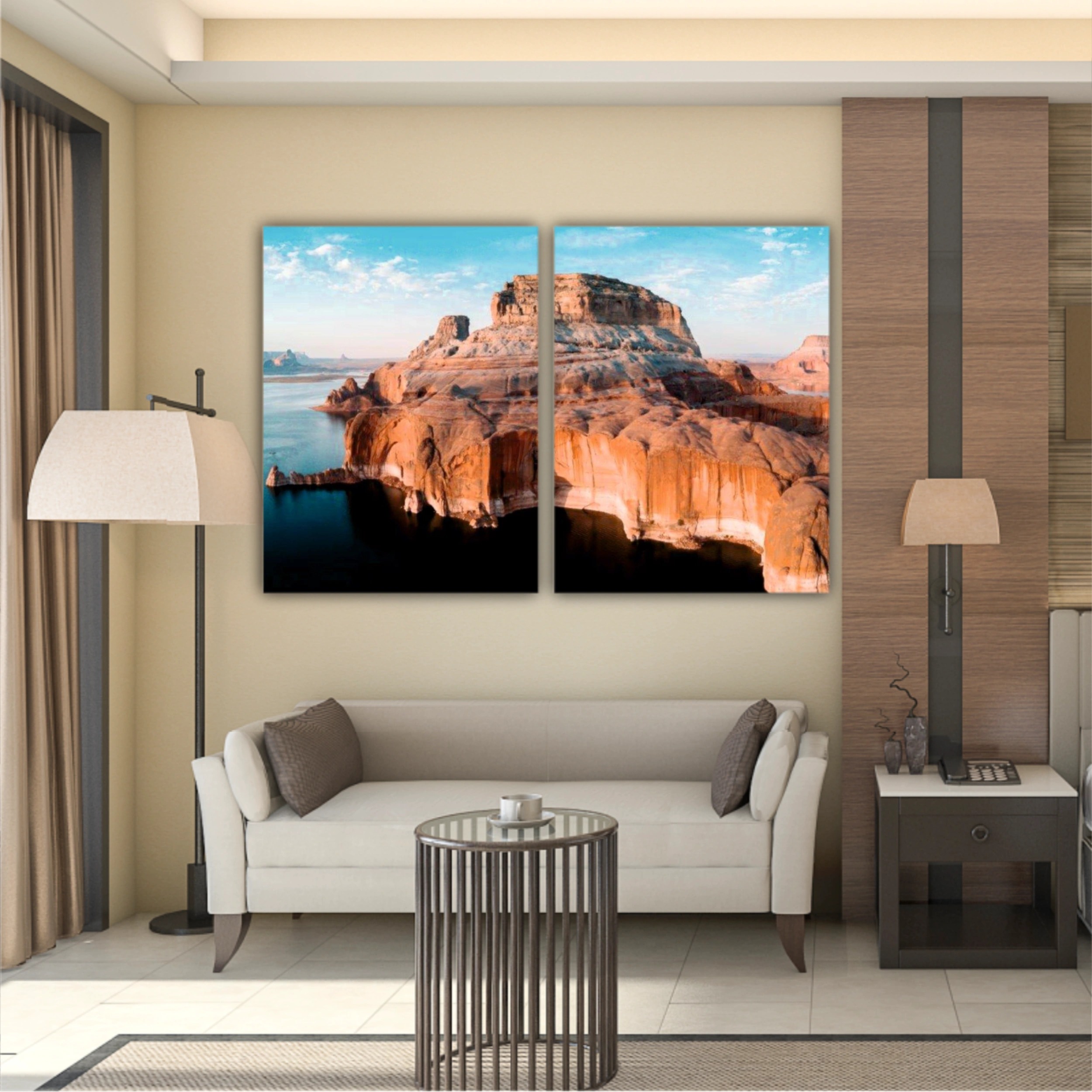 arizona, mountains, panorama, lake powell, nature