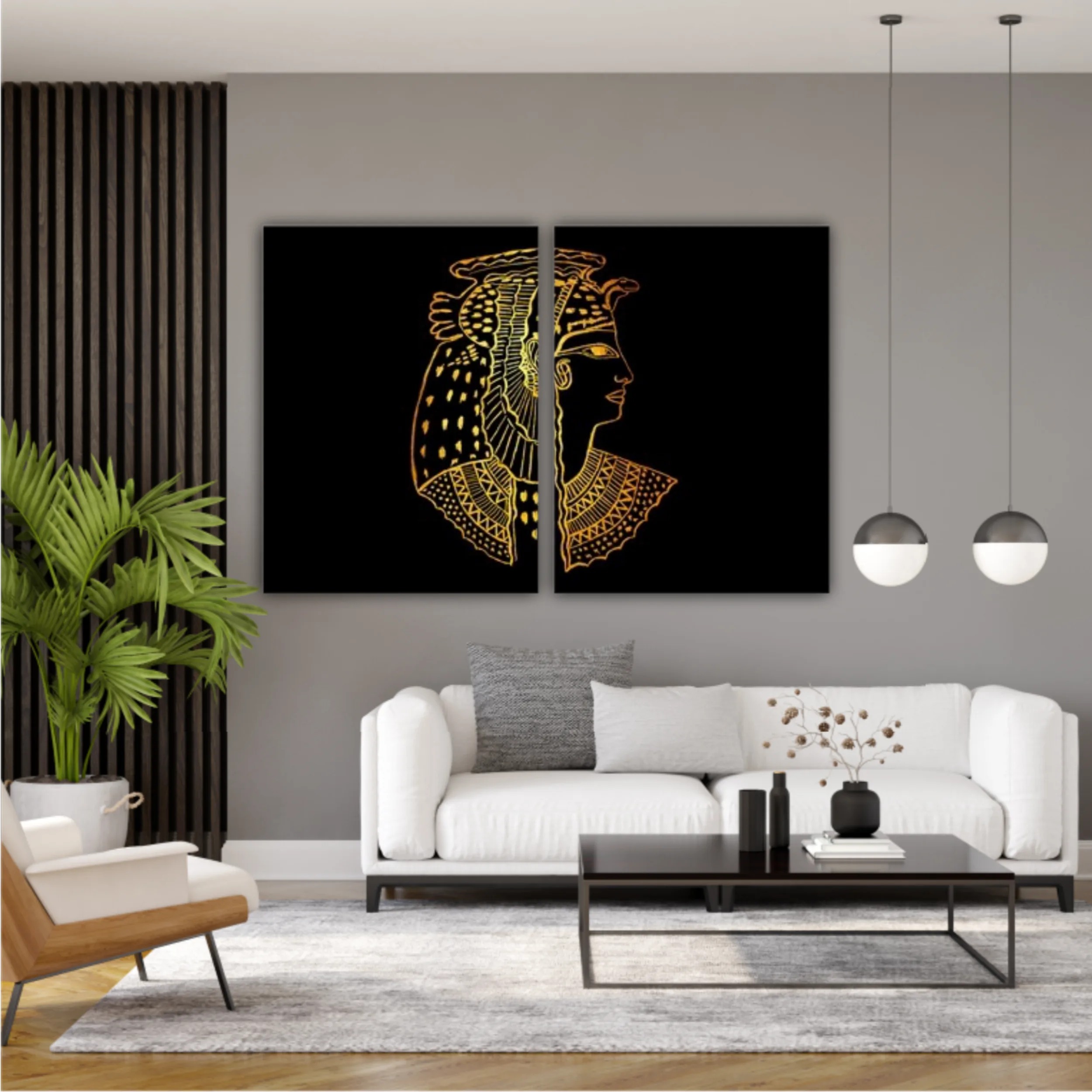 Abstract ancient Egyptian background, Cleopatra. Gold