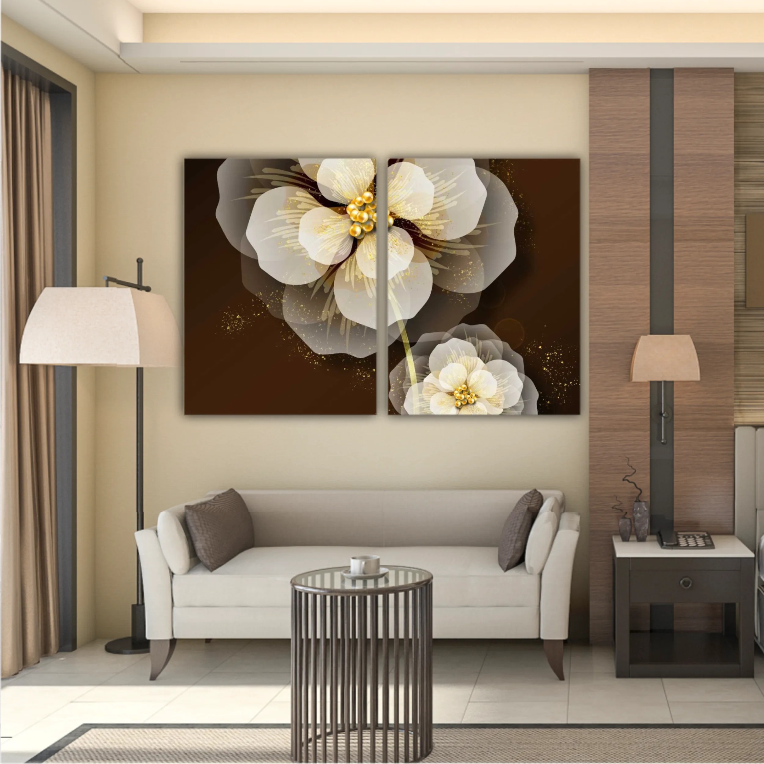 3d illustration of luxurious golden flower