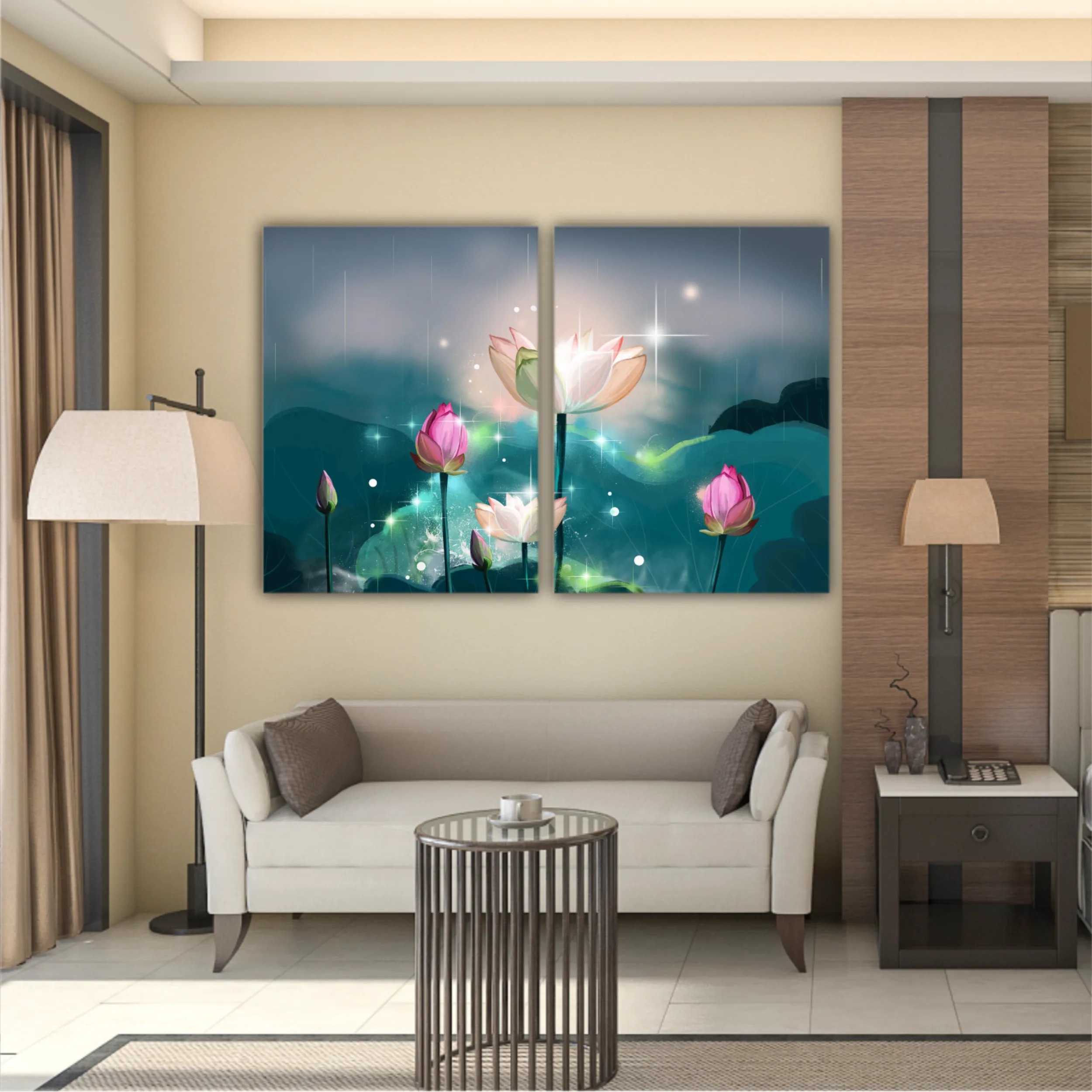 3d illustration of lotus flowers