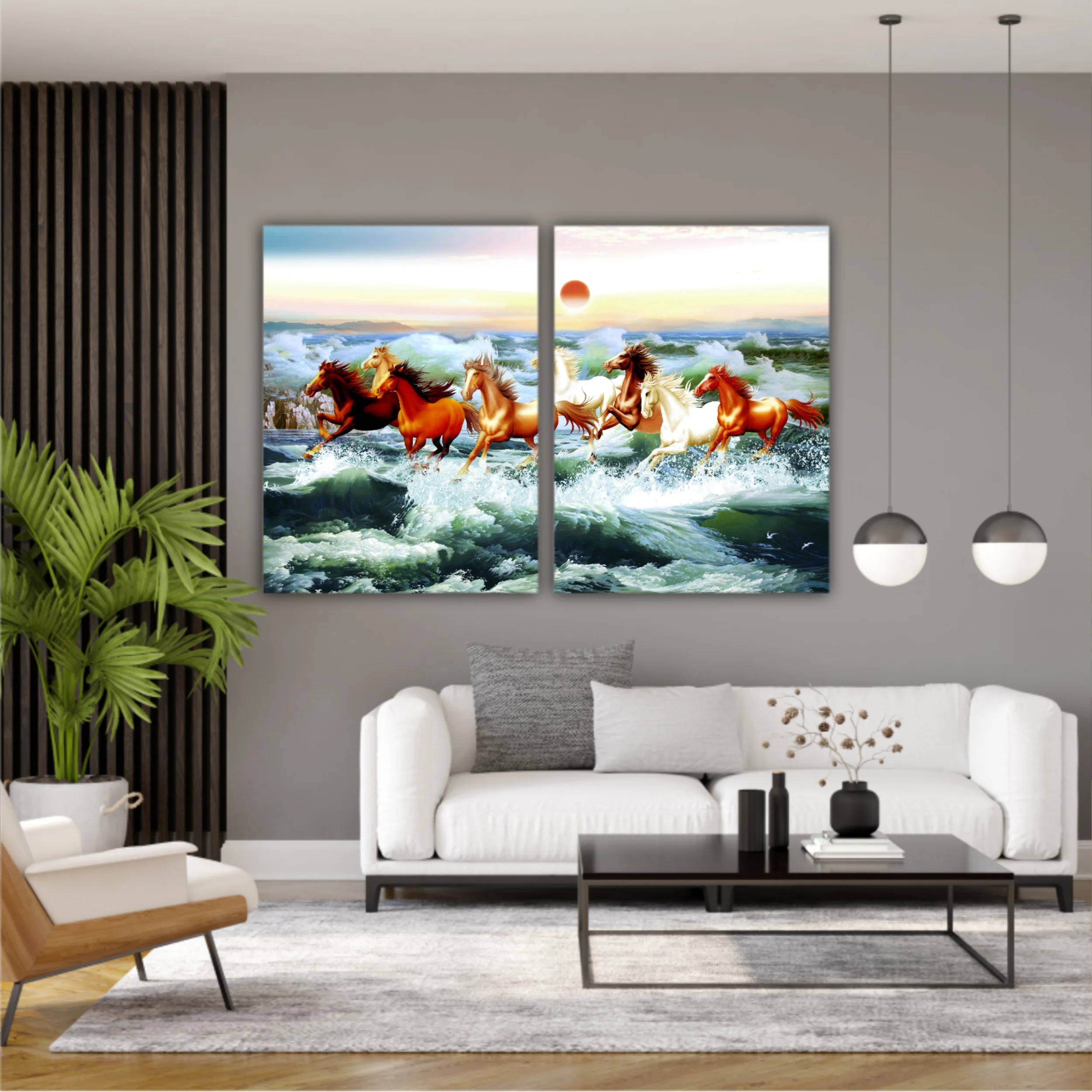 3d illustration of horse and beach design