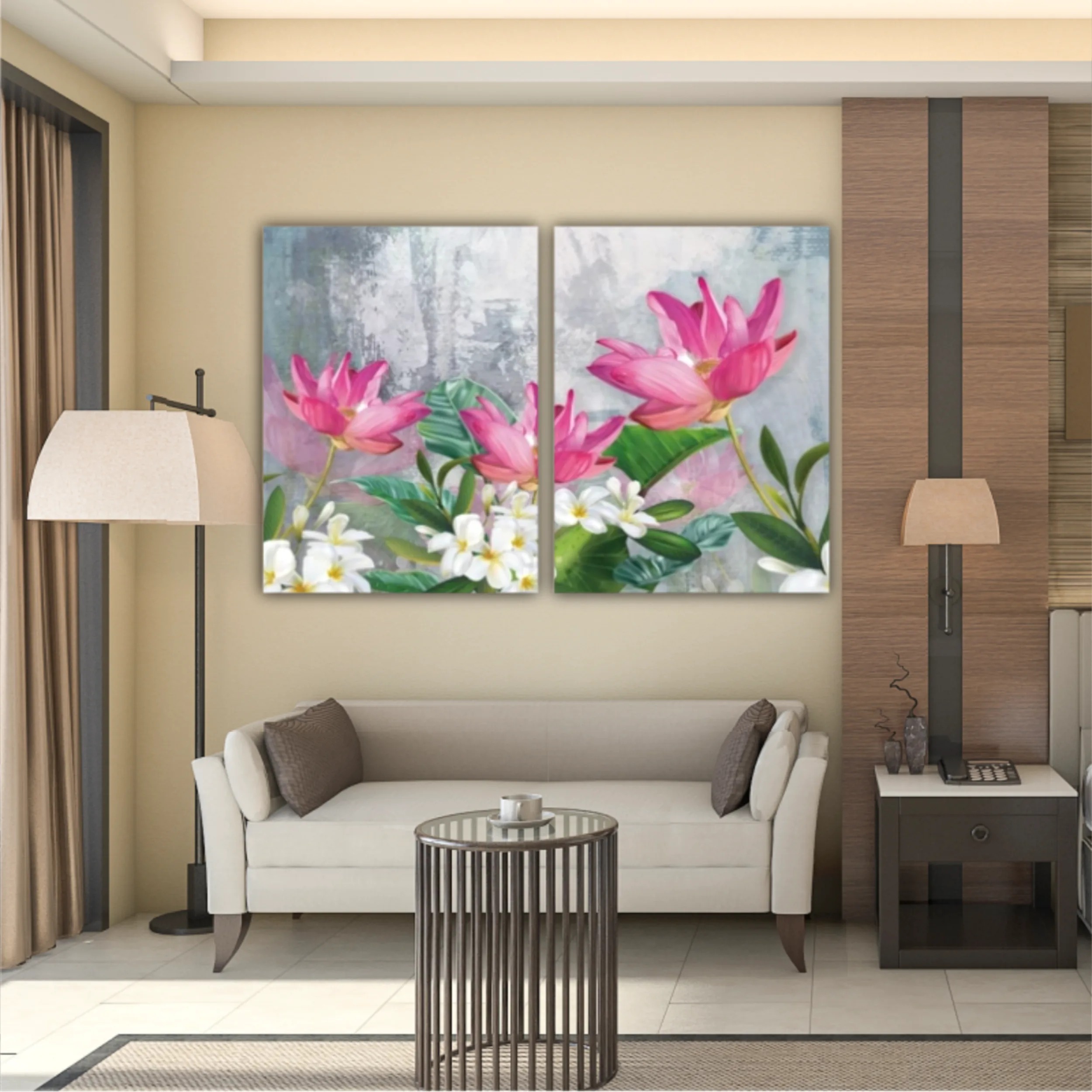 3d illustration of flowers in brilliant bloom in spring line. Luxurious abstract art digital painting