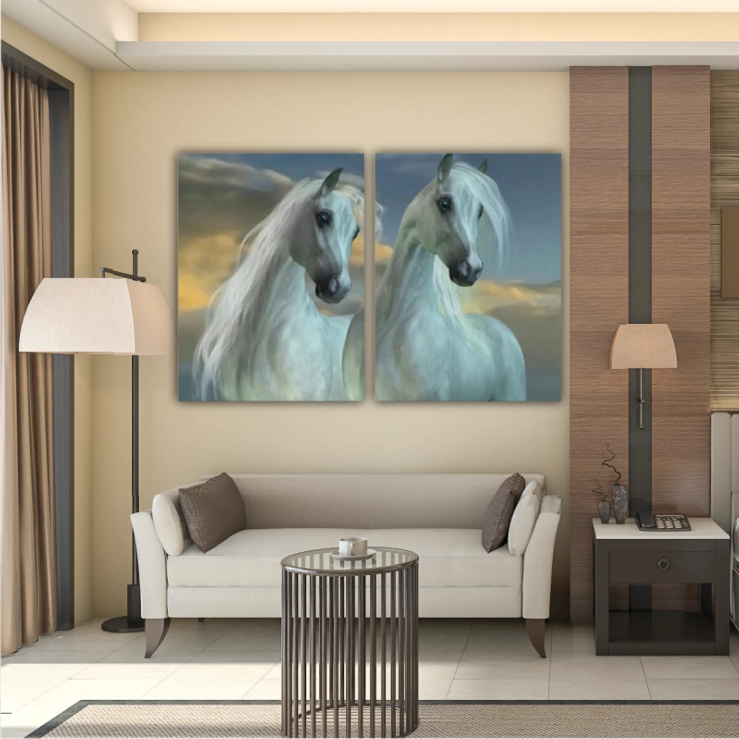 3d illustration of horse and beach design