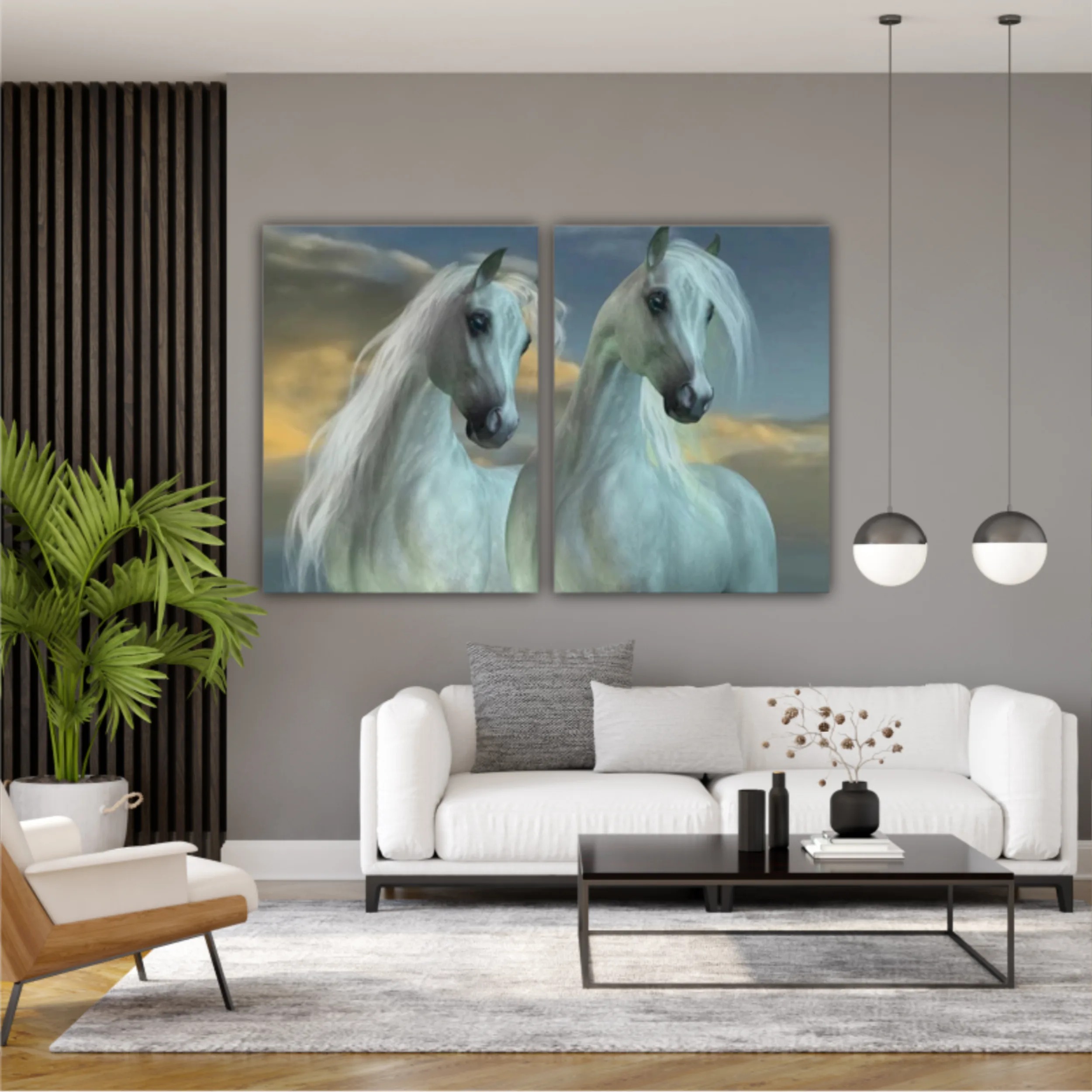 3d illustration of horse and beach design