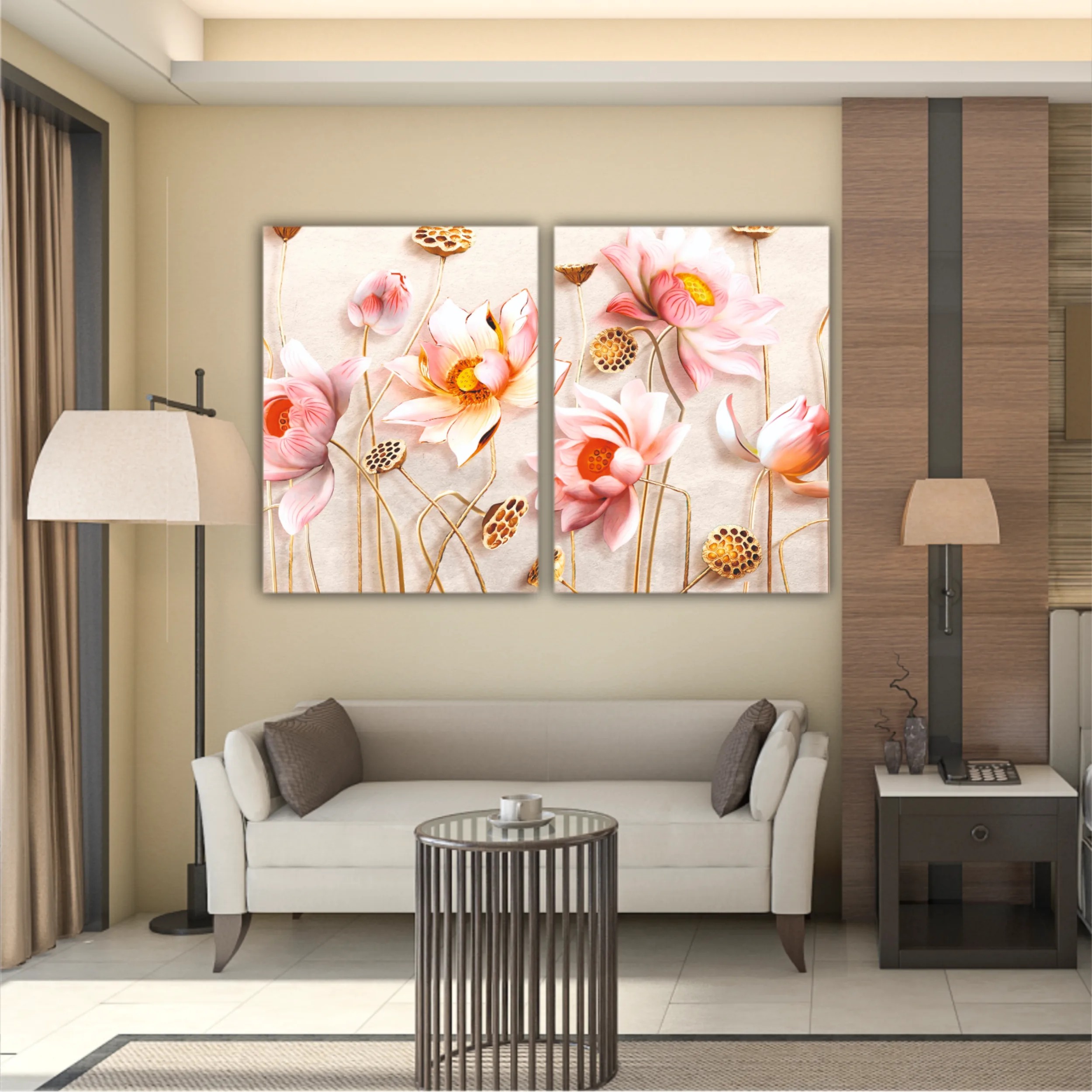 Pink flowers, 3D Illustration of flower wallpaper