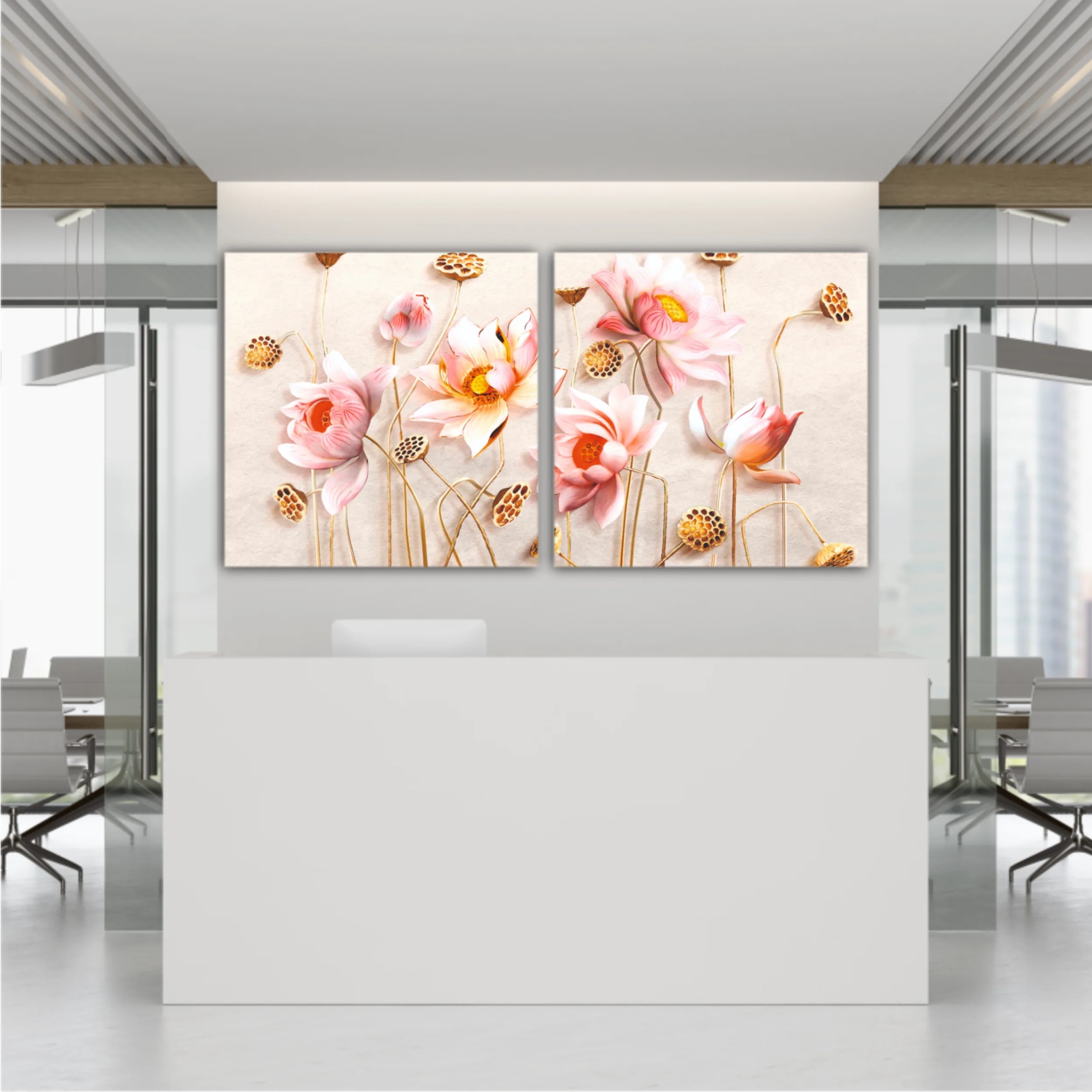 Pink flowers, 3D Illustration of flower wallpaper