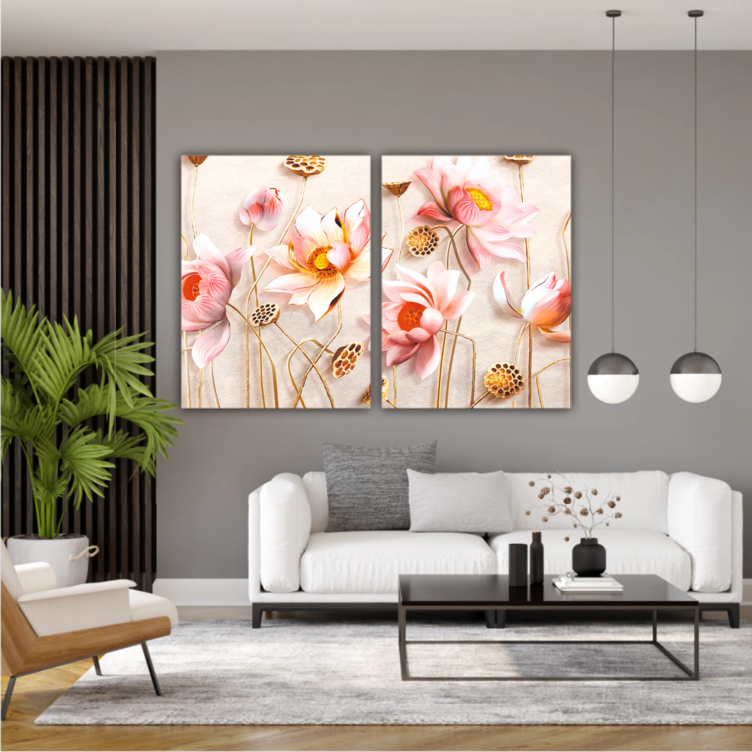 Pink flowers, 3D Illustration of flower wallpaper