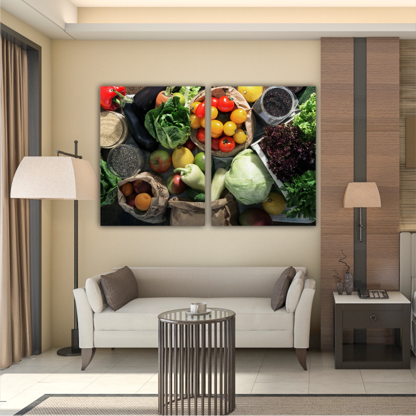 Healthy food background. Set of healthy food, top view