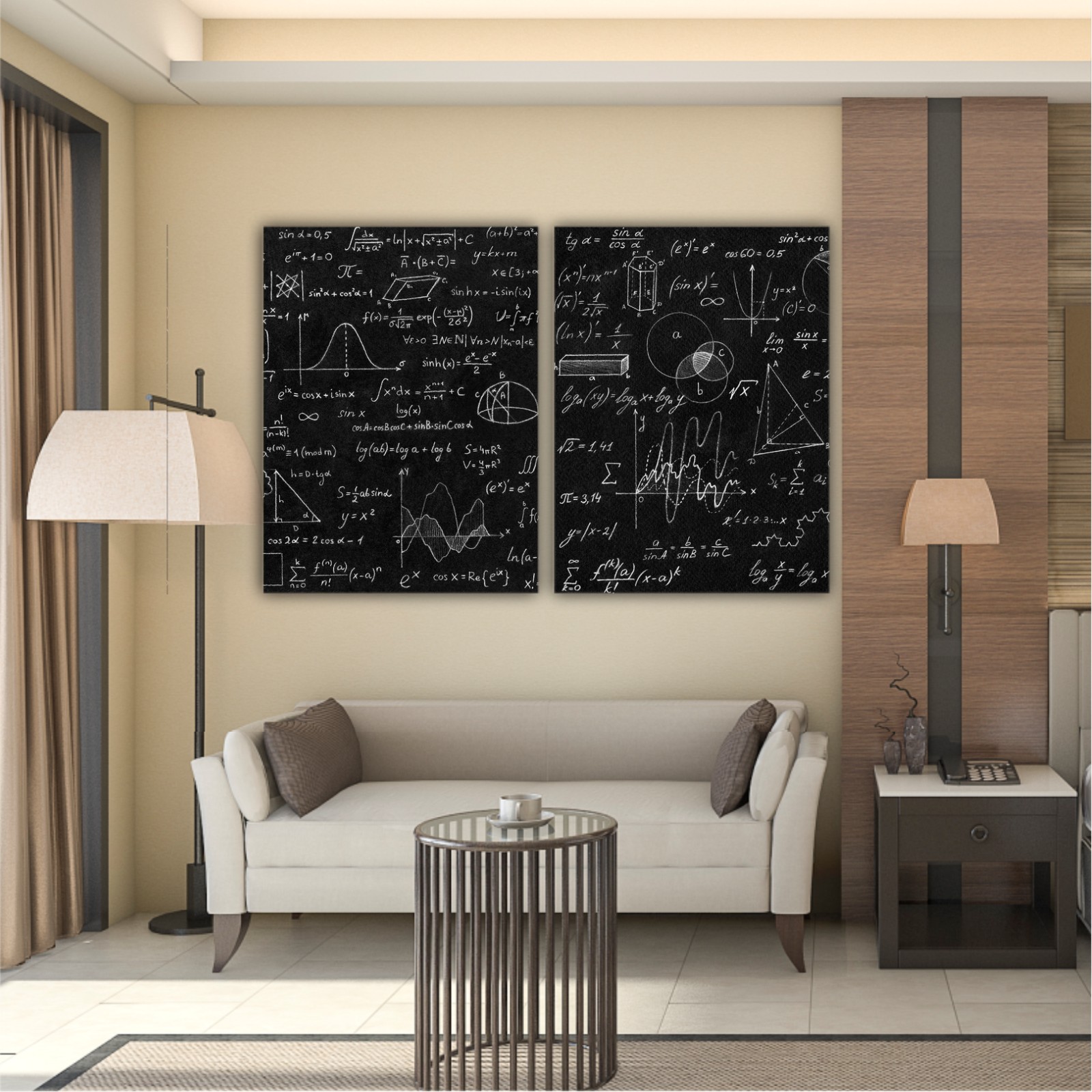 Blackboard with scientific formulas