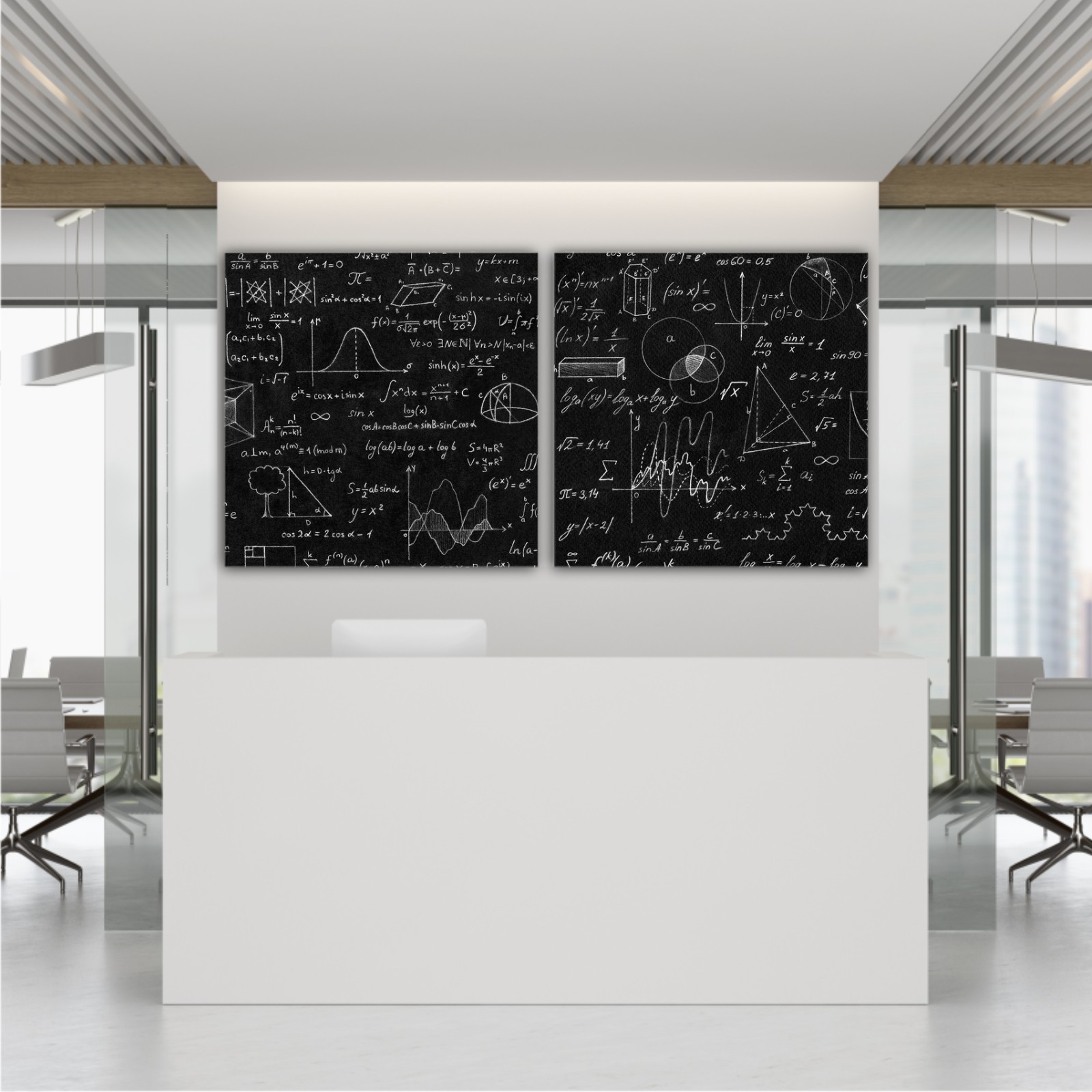 Blackboard with scientific formulas