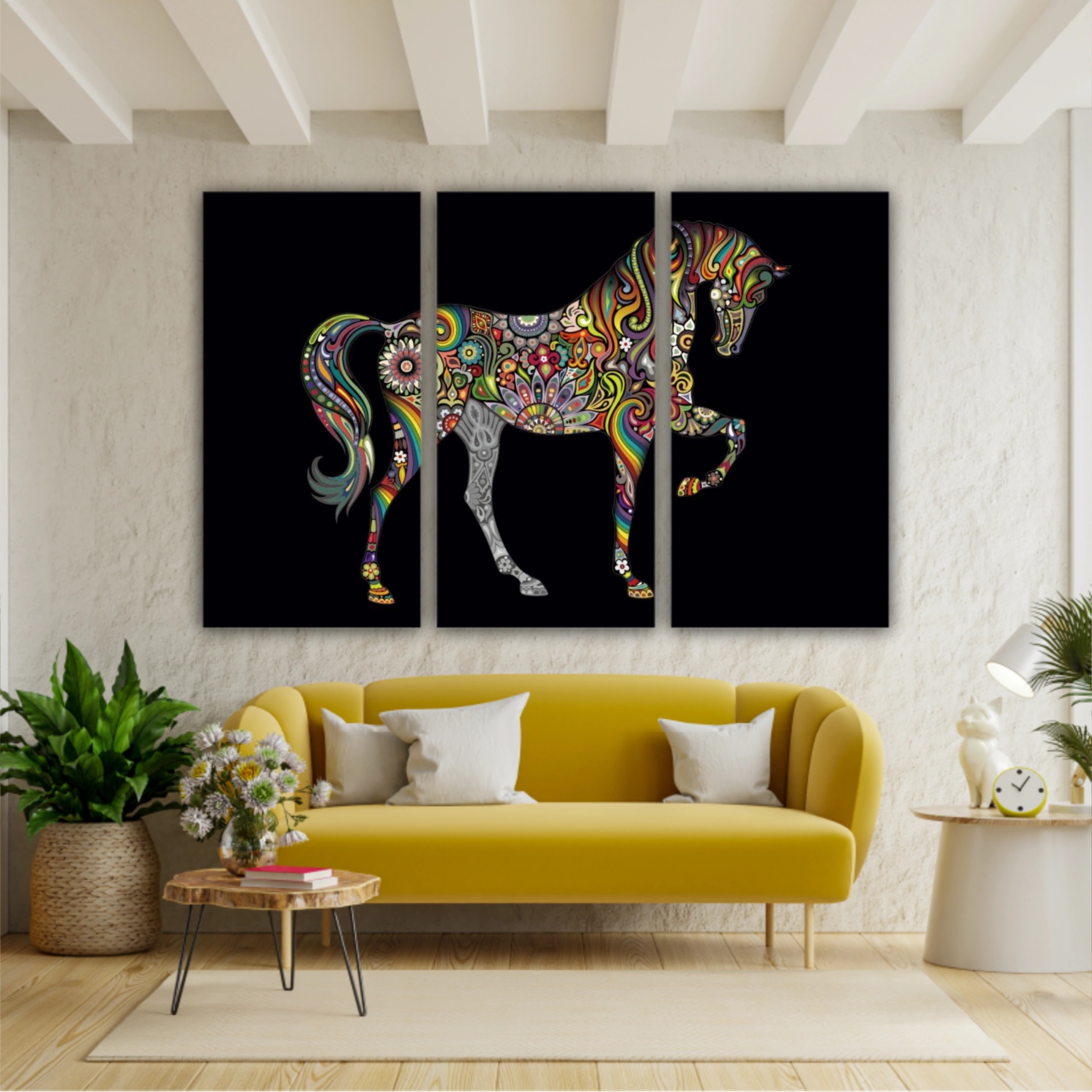 Cai colorat horse colorate abstract