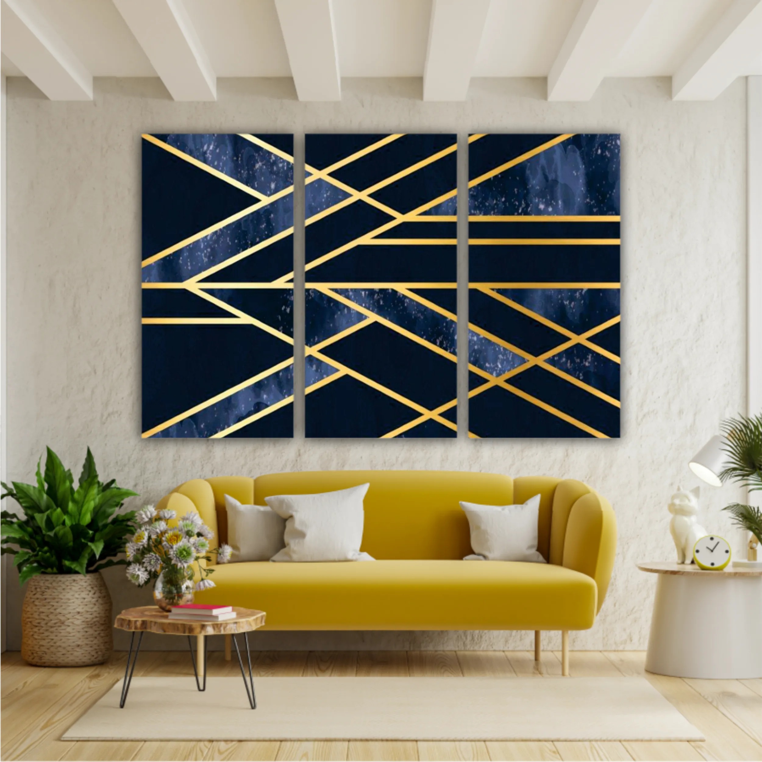 3d illustration - Golden lines 2