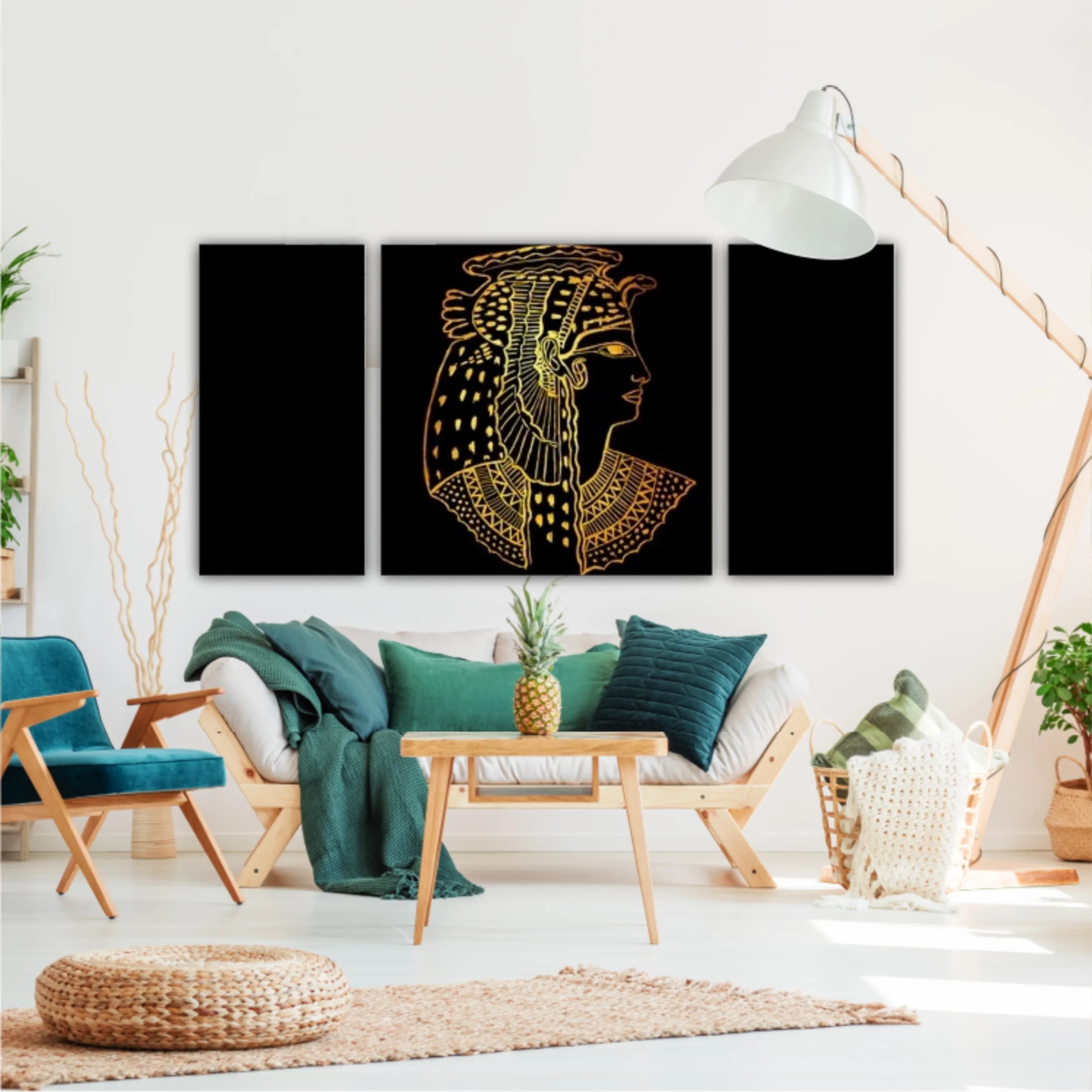 Abstract ancient Egyptian background, Cleopatra. Gold