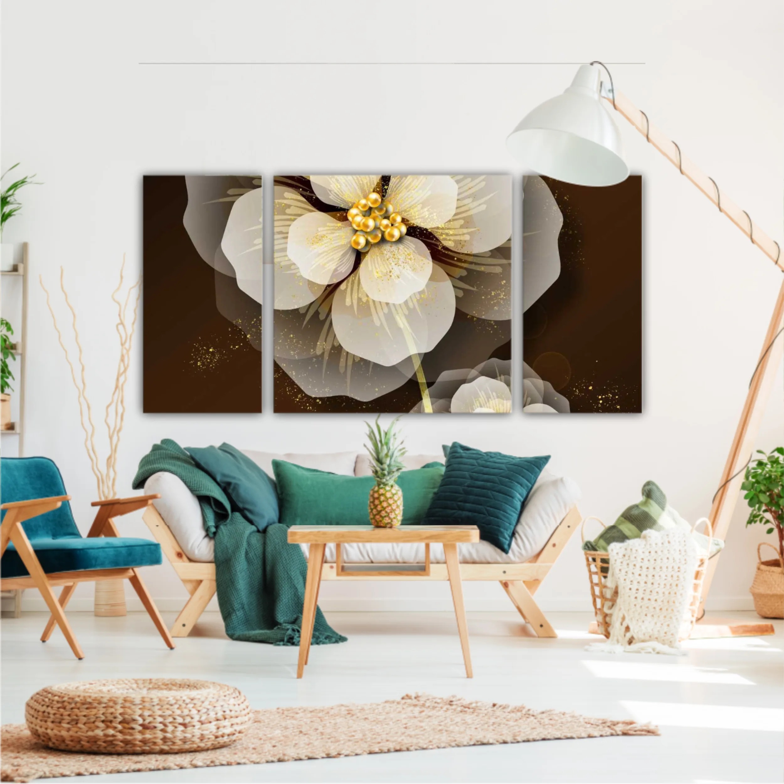 3d illustration of luxurious golden flower