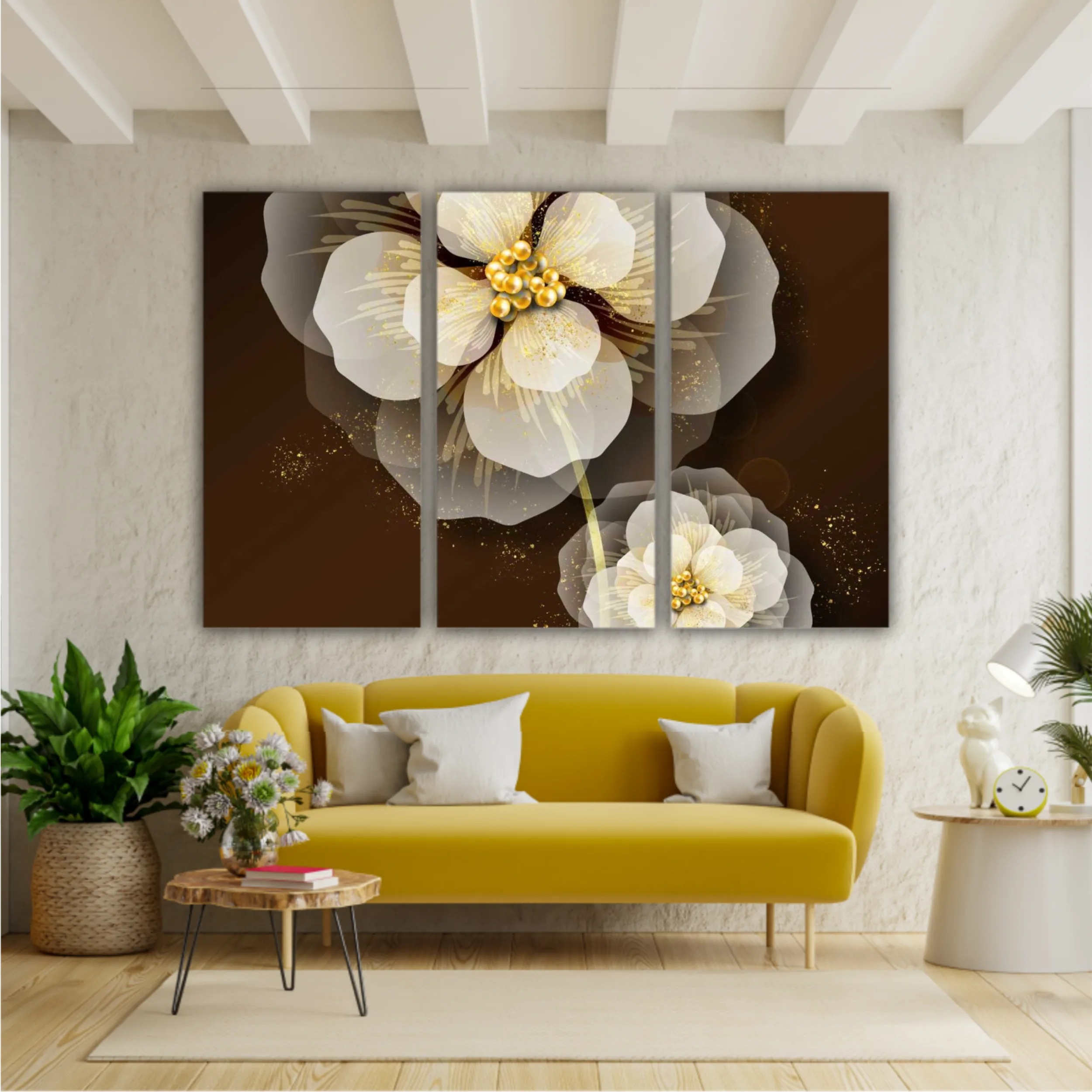 3d illustration of luxurious golden flower