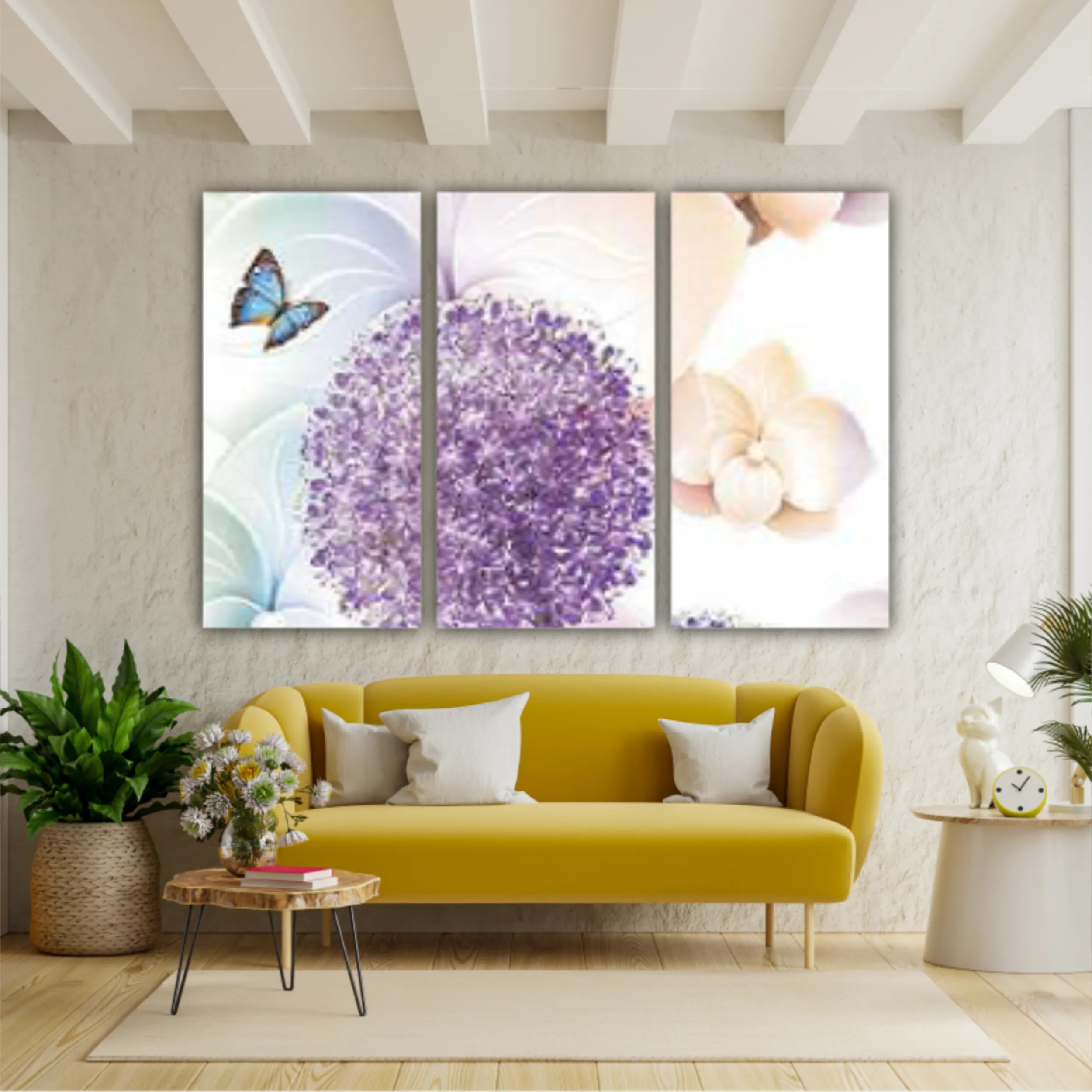 3D illustration of beautiful dandelion flowers