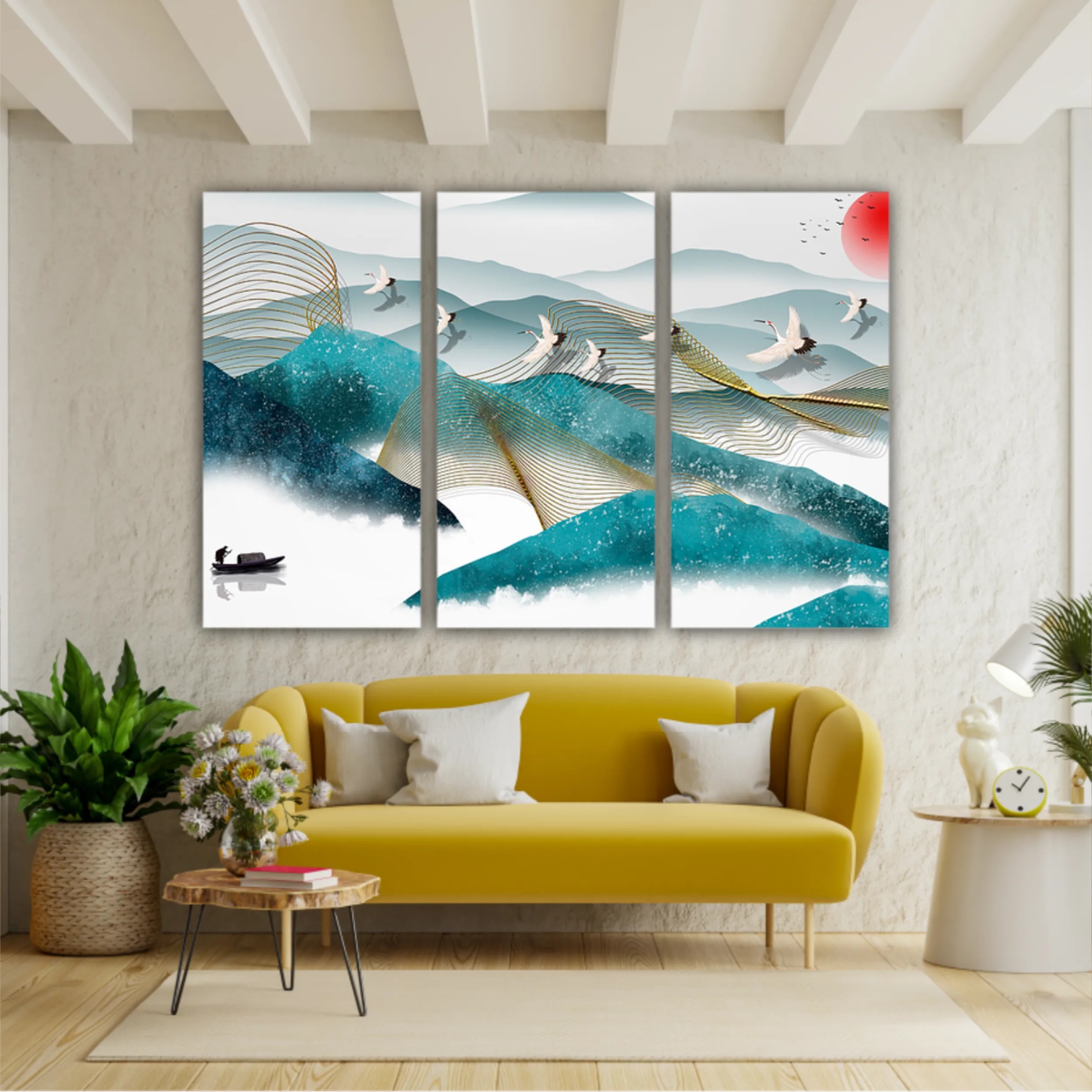 3d illustration image of mountain river water and cloud