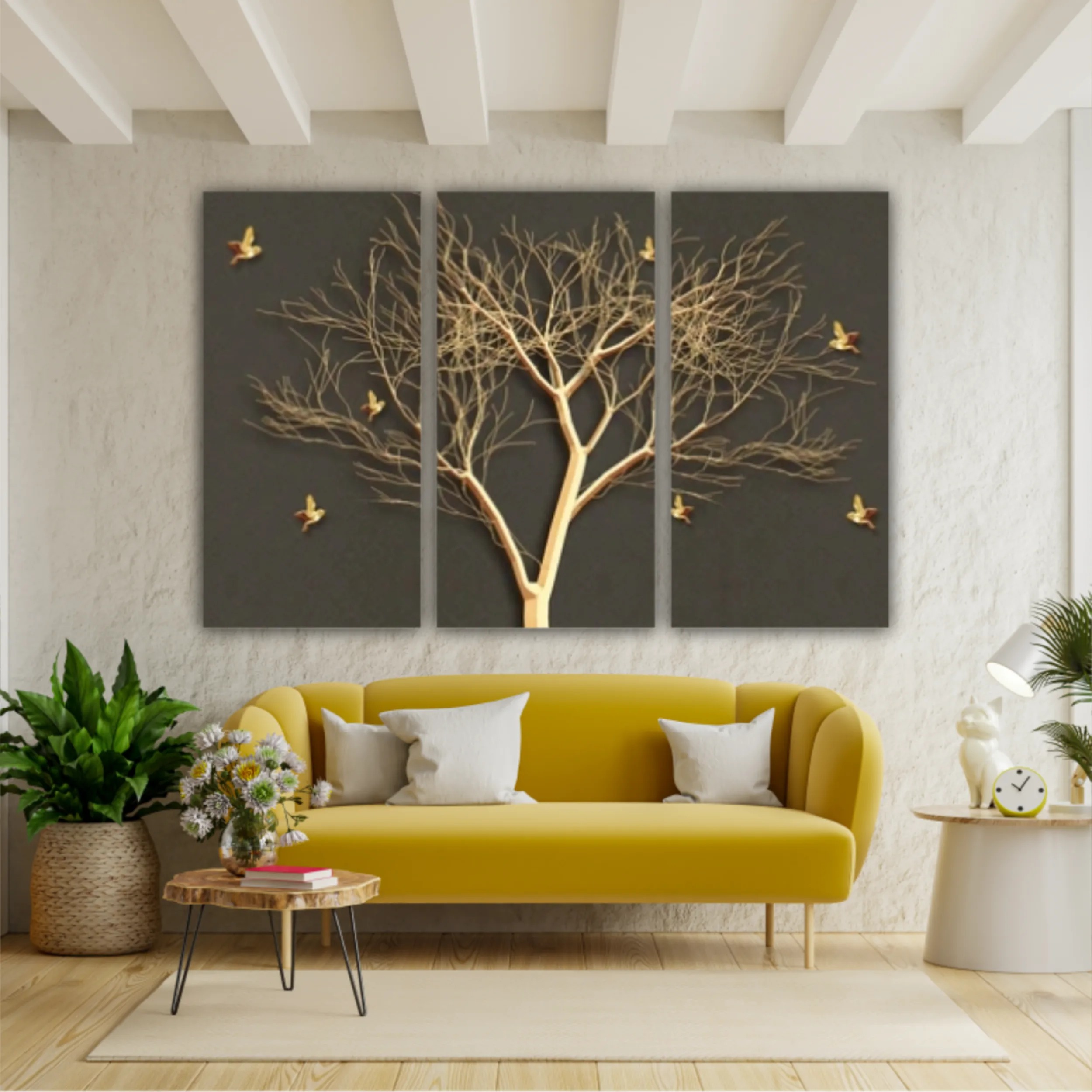 3d illustration of tree and birds