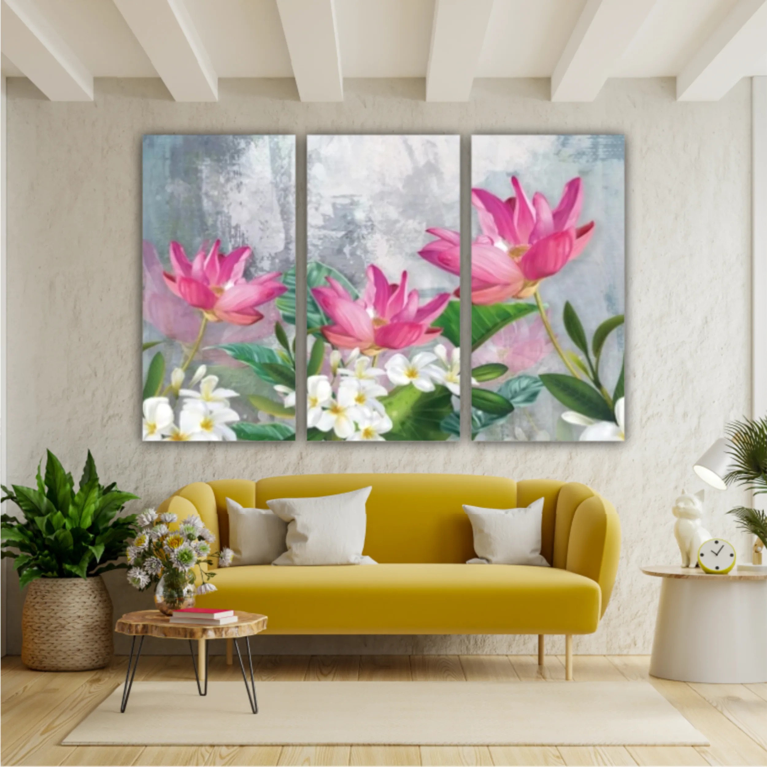 3d illustration of flowers in brilliant bloom in spring line. Luxurious abstract art digital painting