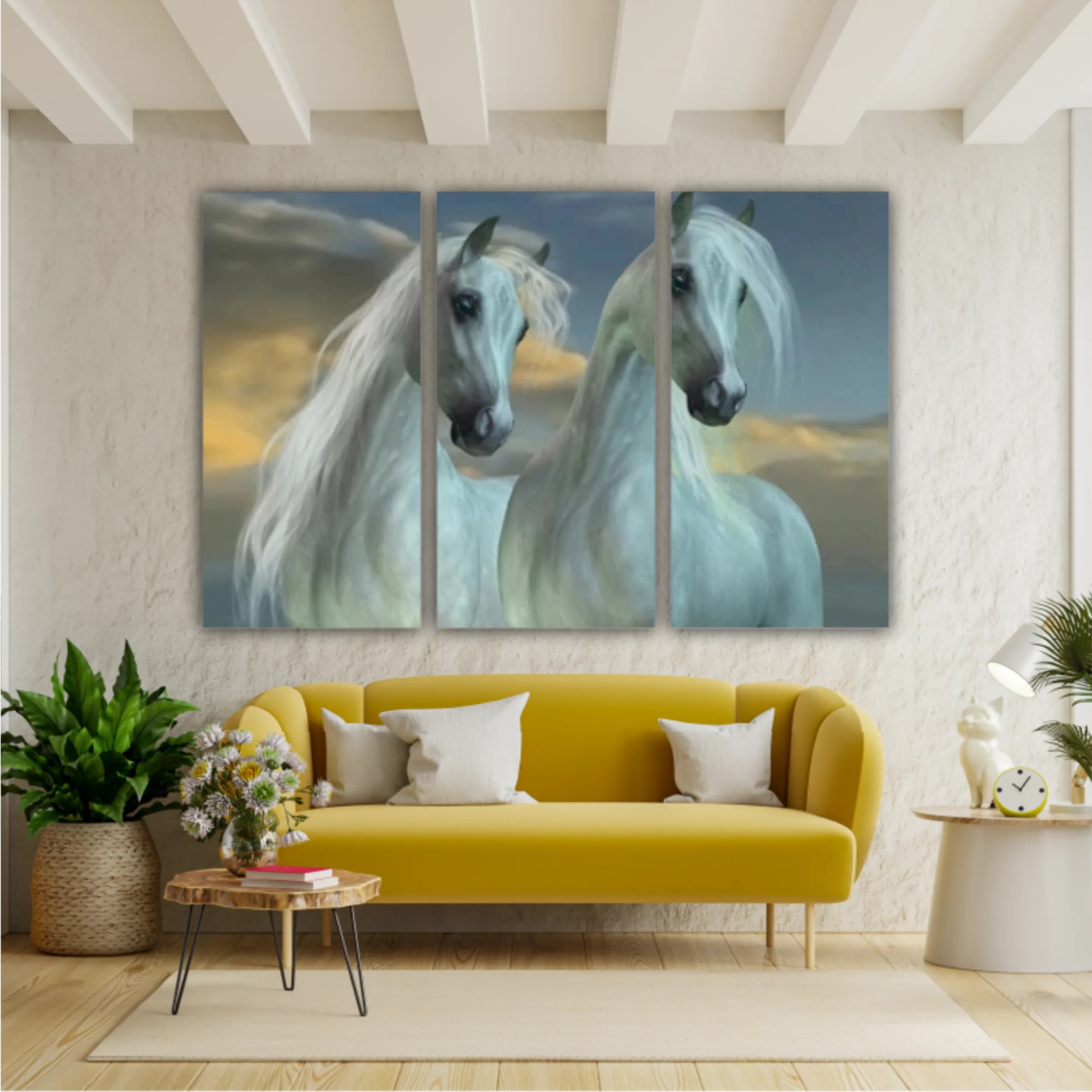 3d illustration of horse and beach design