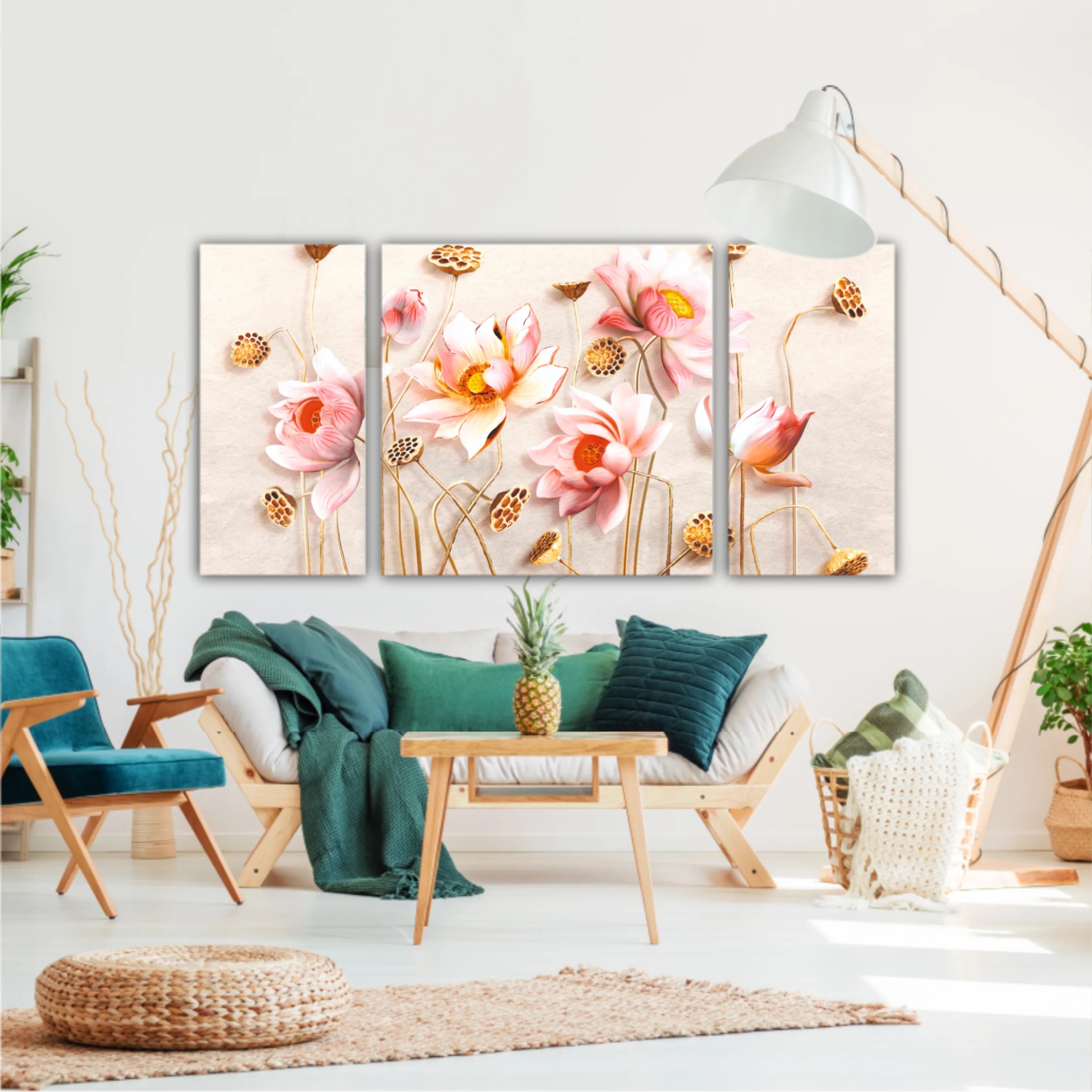 Pink flowers, 3D Illustration of flower wallpaper