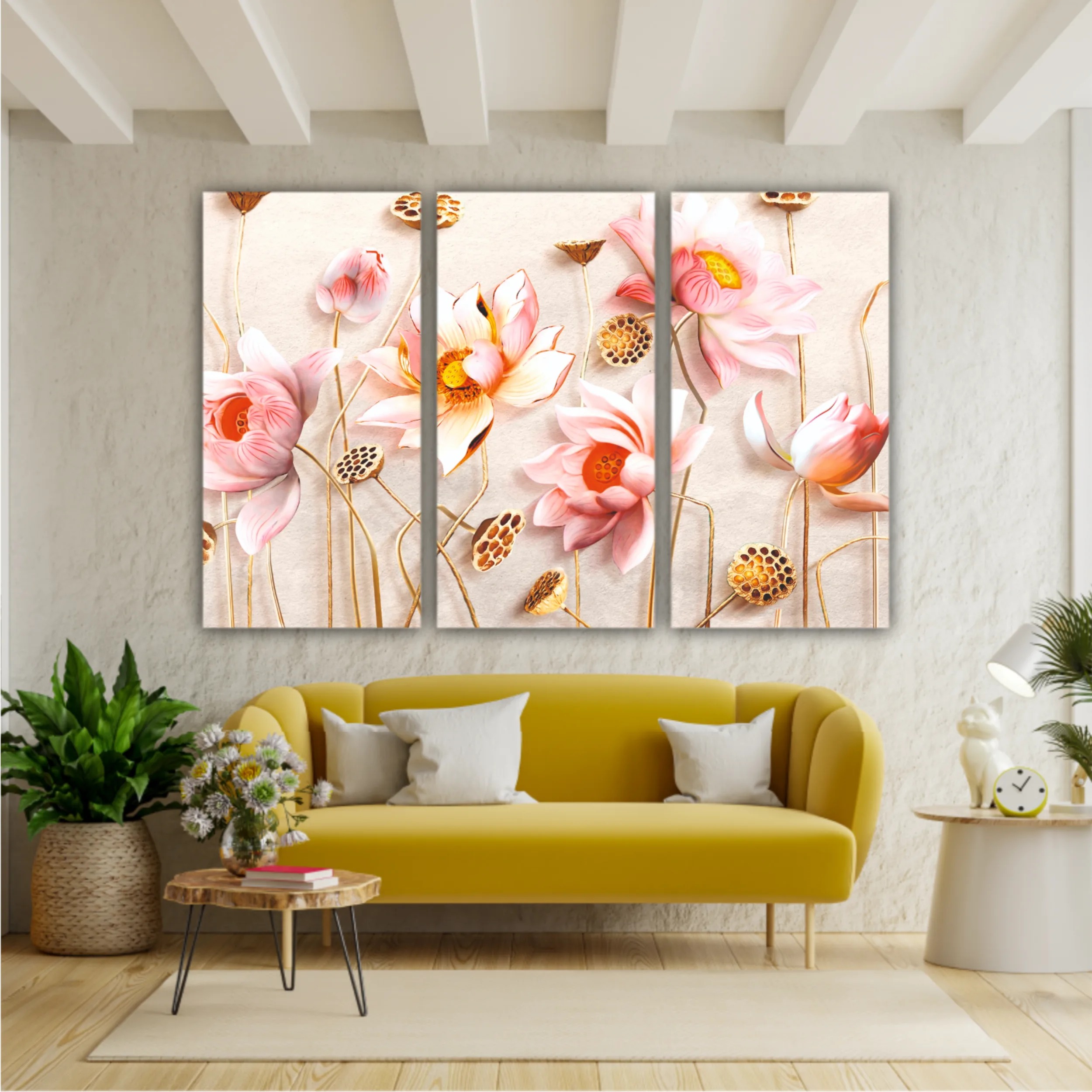 Pink flowers, 3D Illustration of flower wallpaper