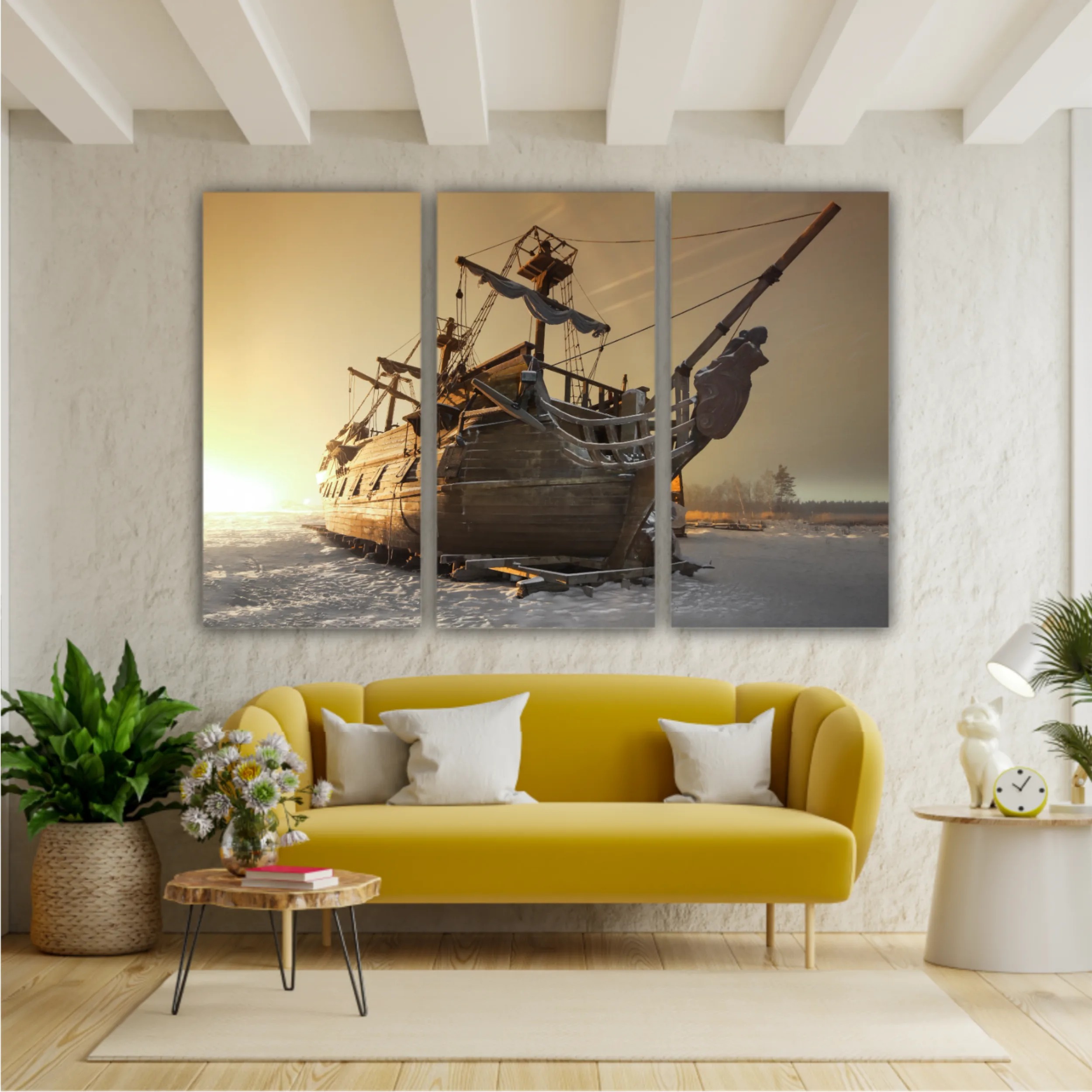 Vintage wooden sailing ship