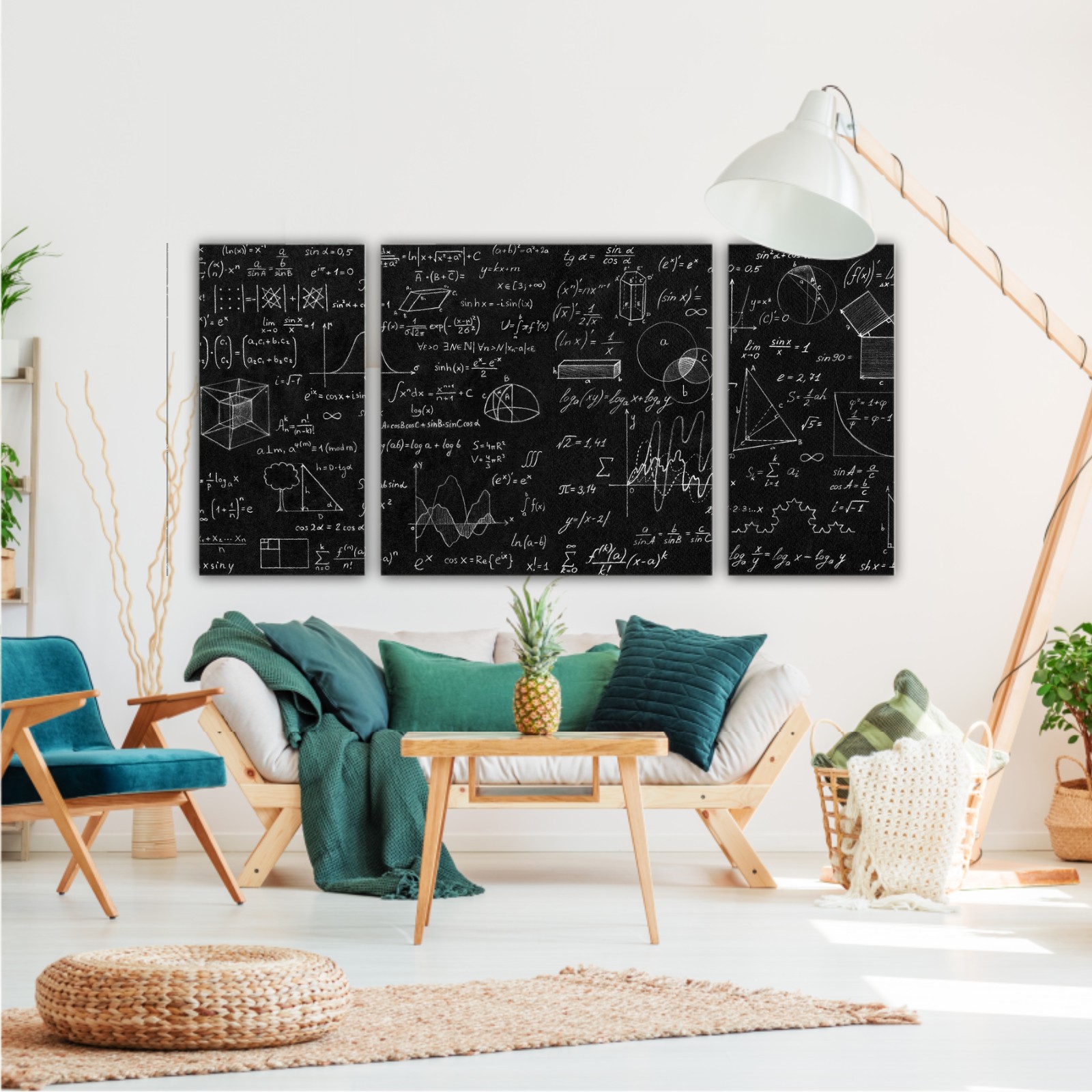 Blackboard with scientific formulas