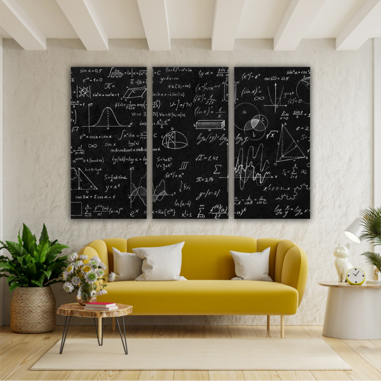 Blackboard with scientific formulas