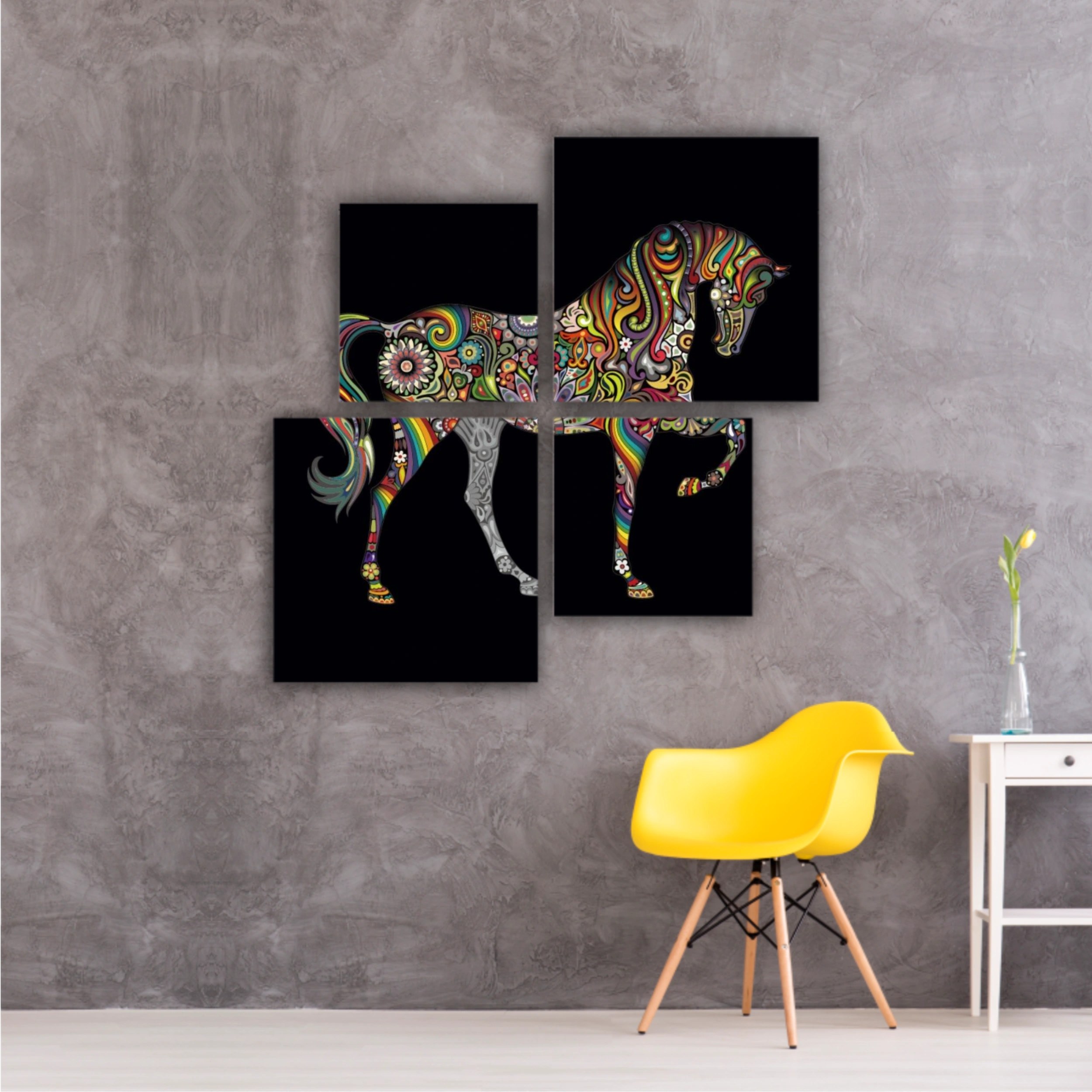 Cai colorat horse colorate abstract