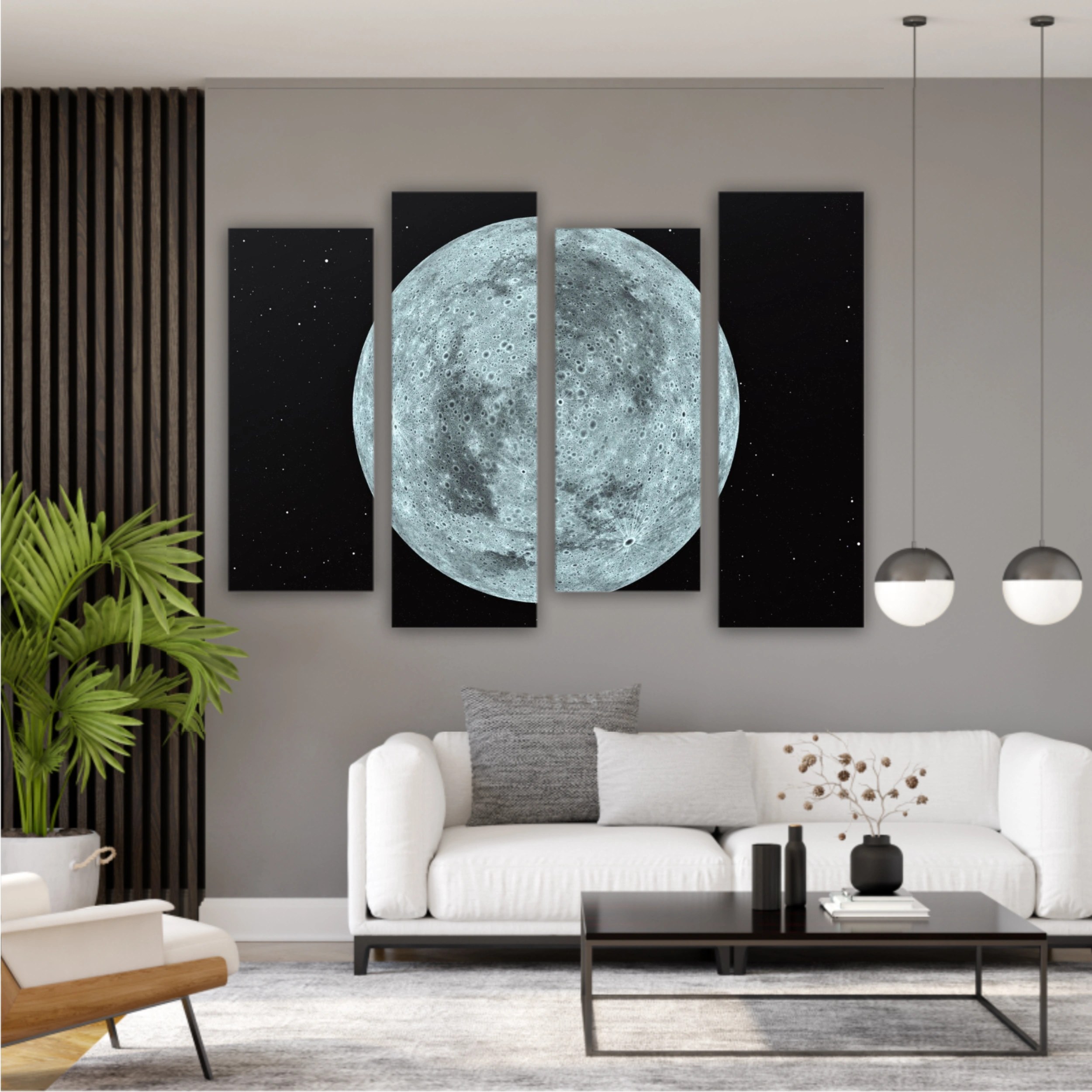 3D rendering of the moon with star sky background