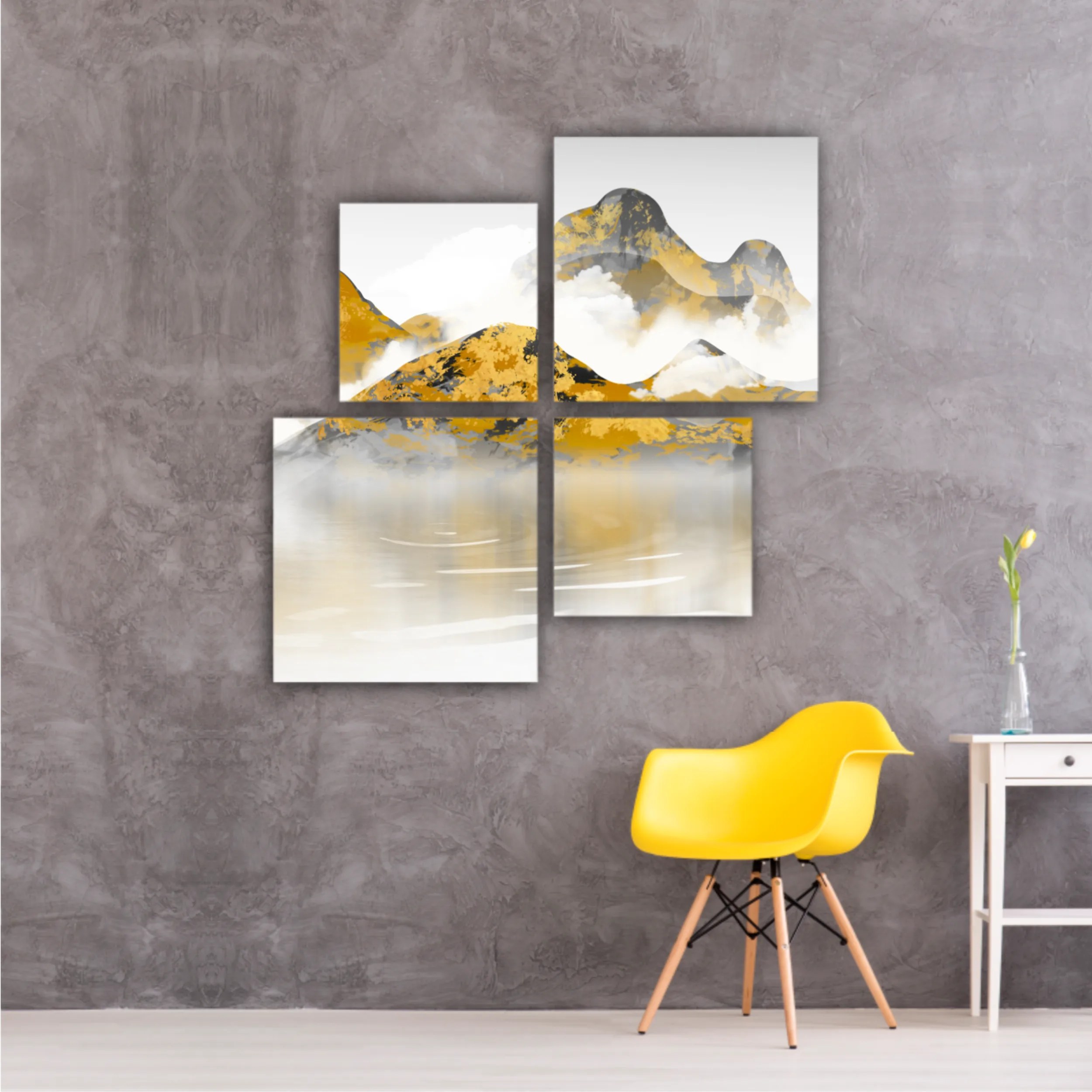 Chinese style golden landscape painting