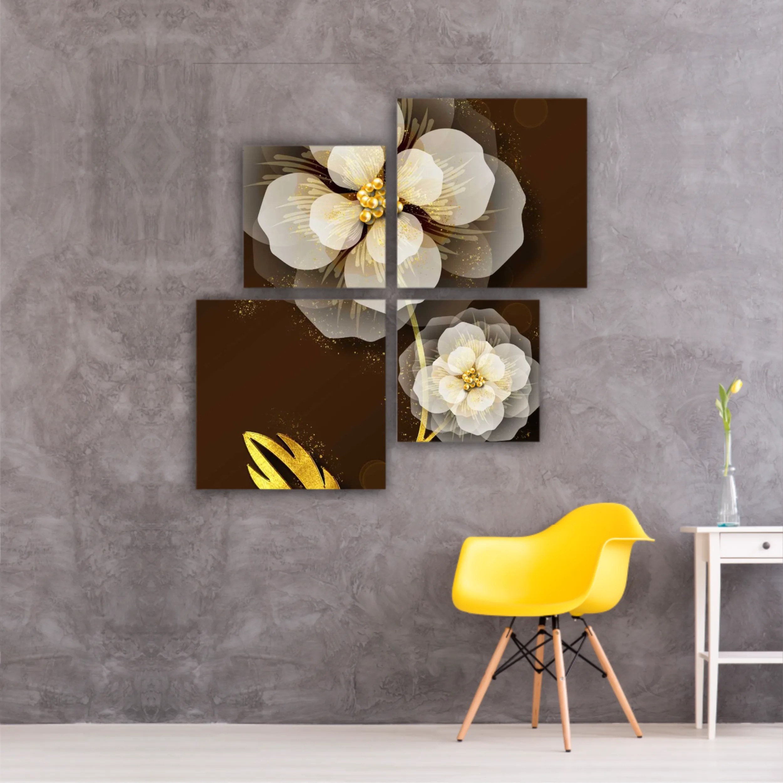 3d illustration of luxurious golden flower