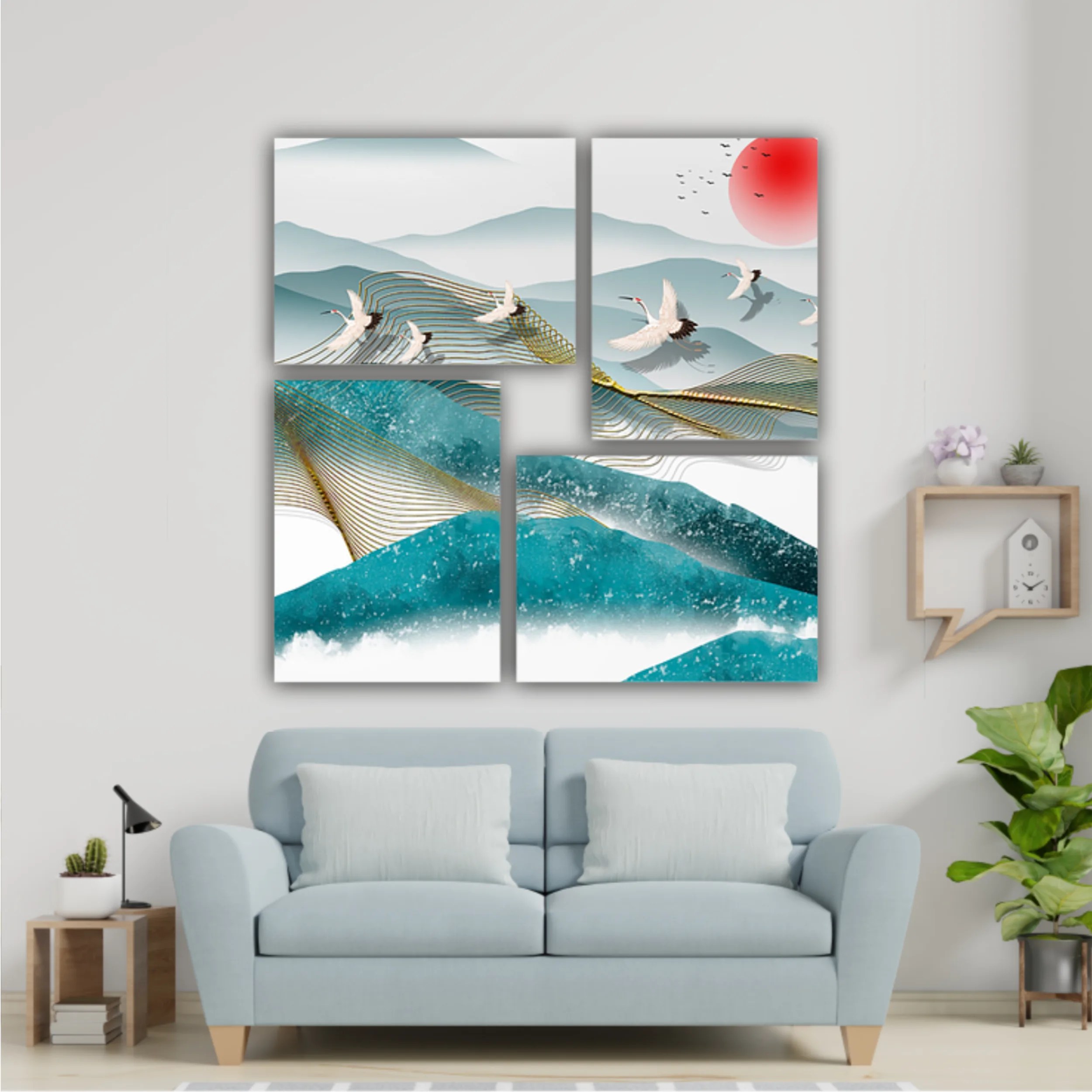 3d illustration image of mountain river water and cloud