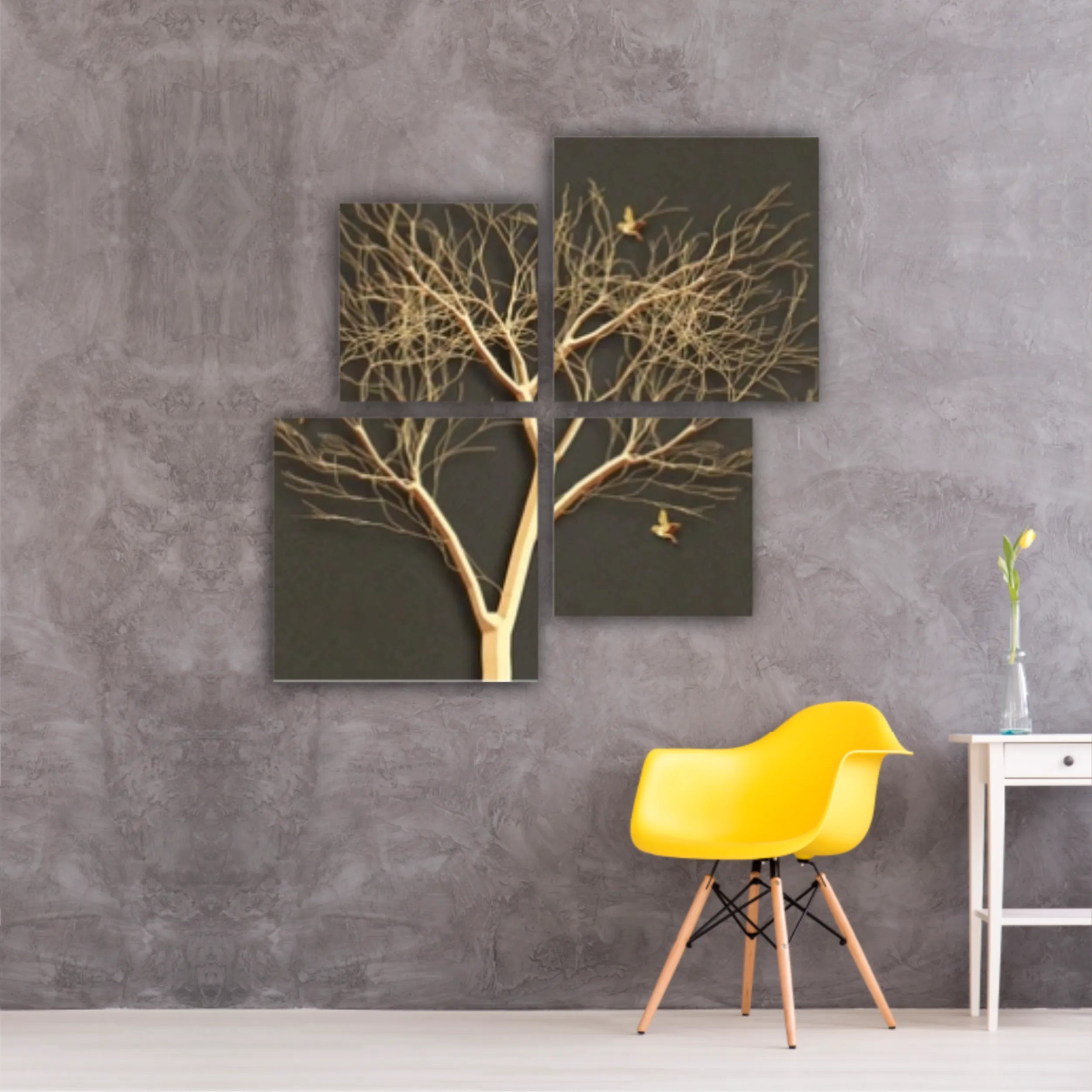 3d illustration of tree and birds