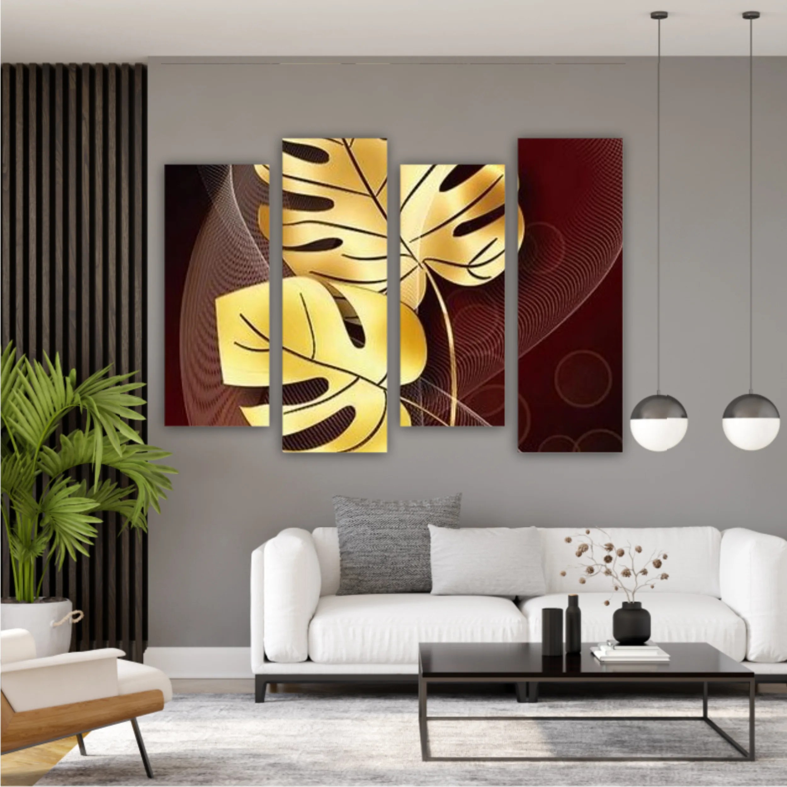 3d illustration of luxurious golden leaf