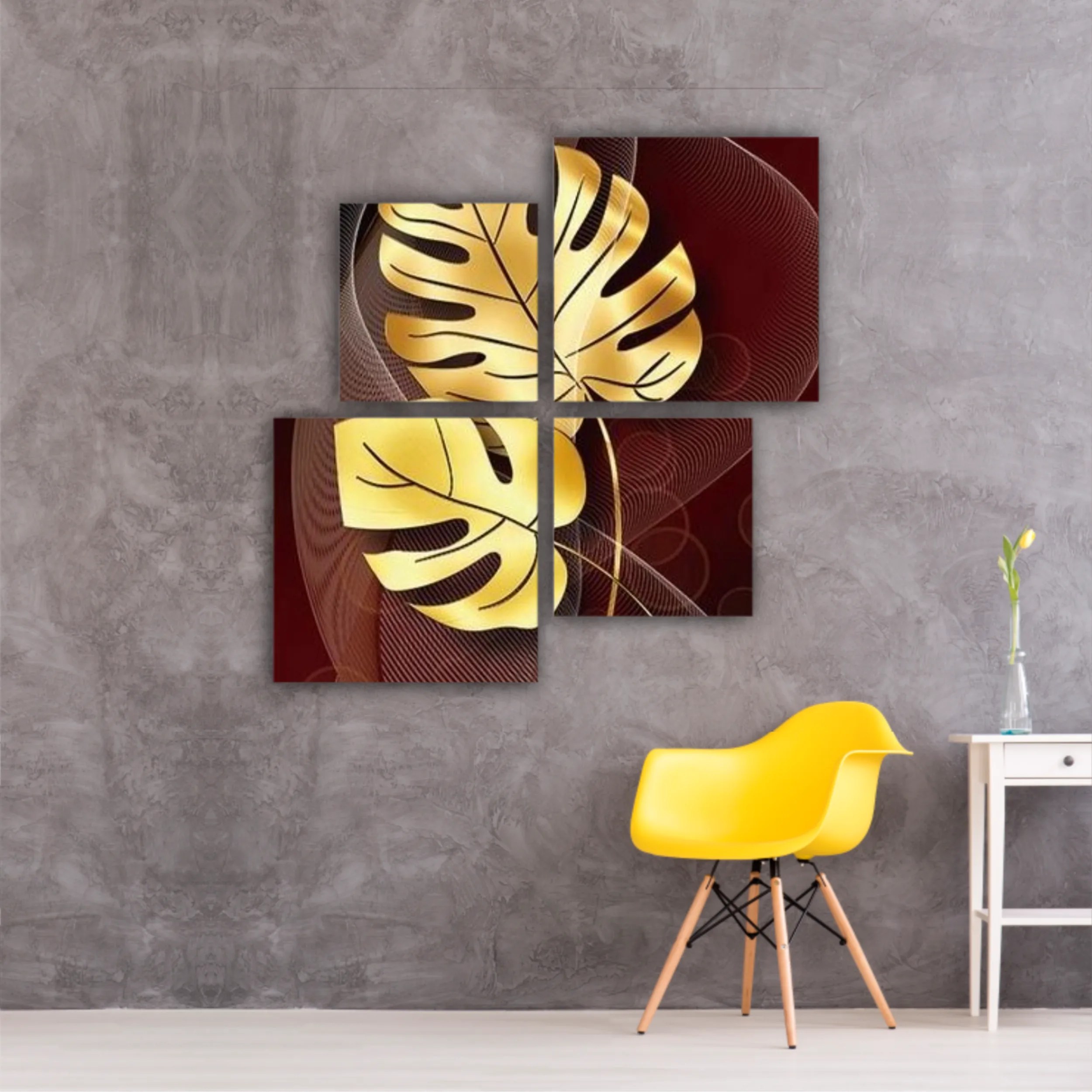 3d illustration of luxurious golden leaf