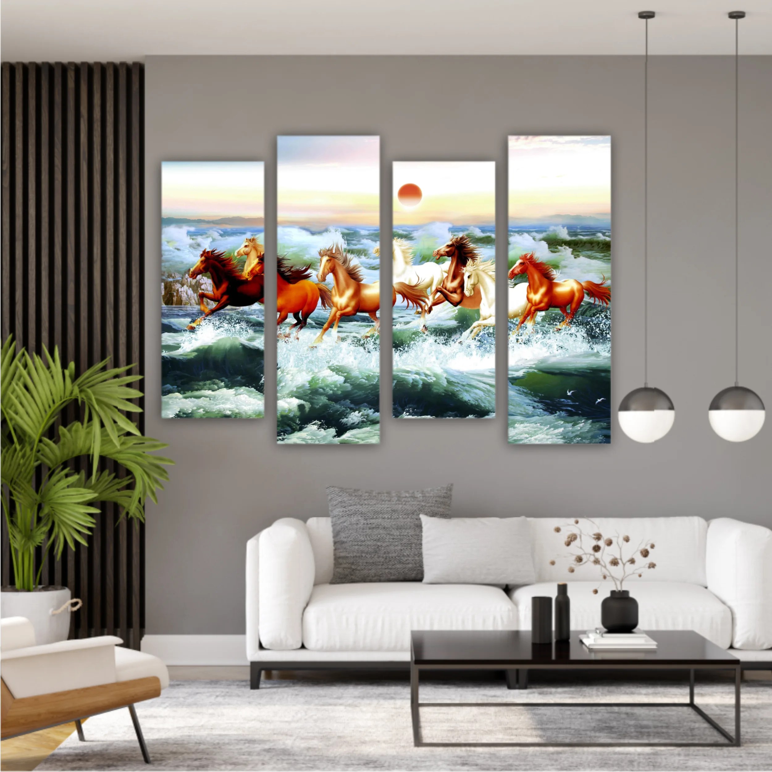 3d illustration of horse and beach design