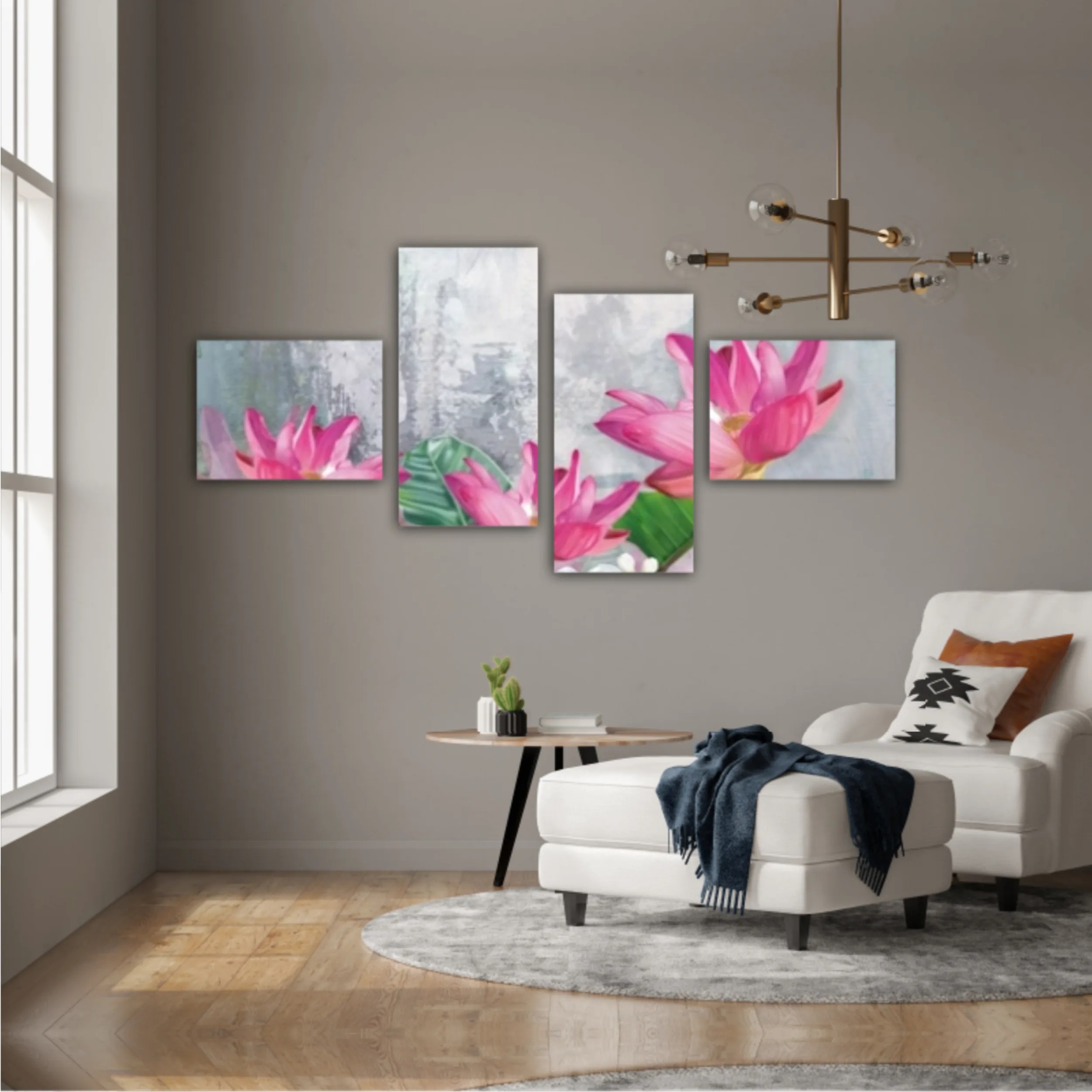 3d illustration of flowers in brilliant bloom in spring line. Luxurious abstract art digital painting