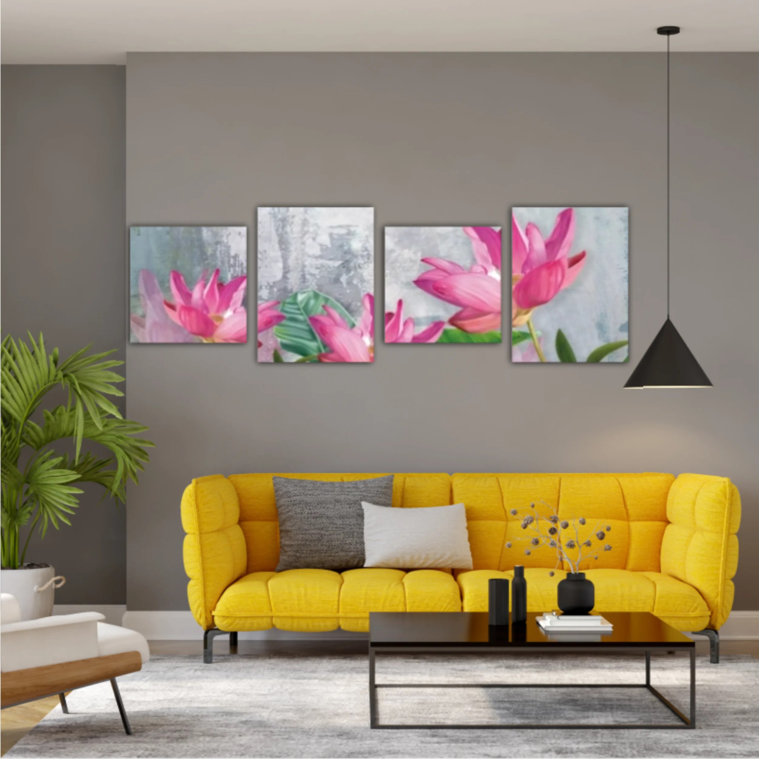 3d illustration of flowers in brilliant bloom in spring line. Luxurious abstract art digital painting