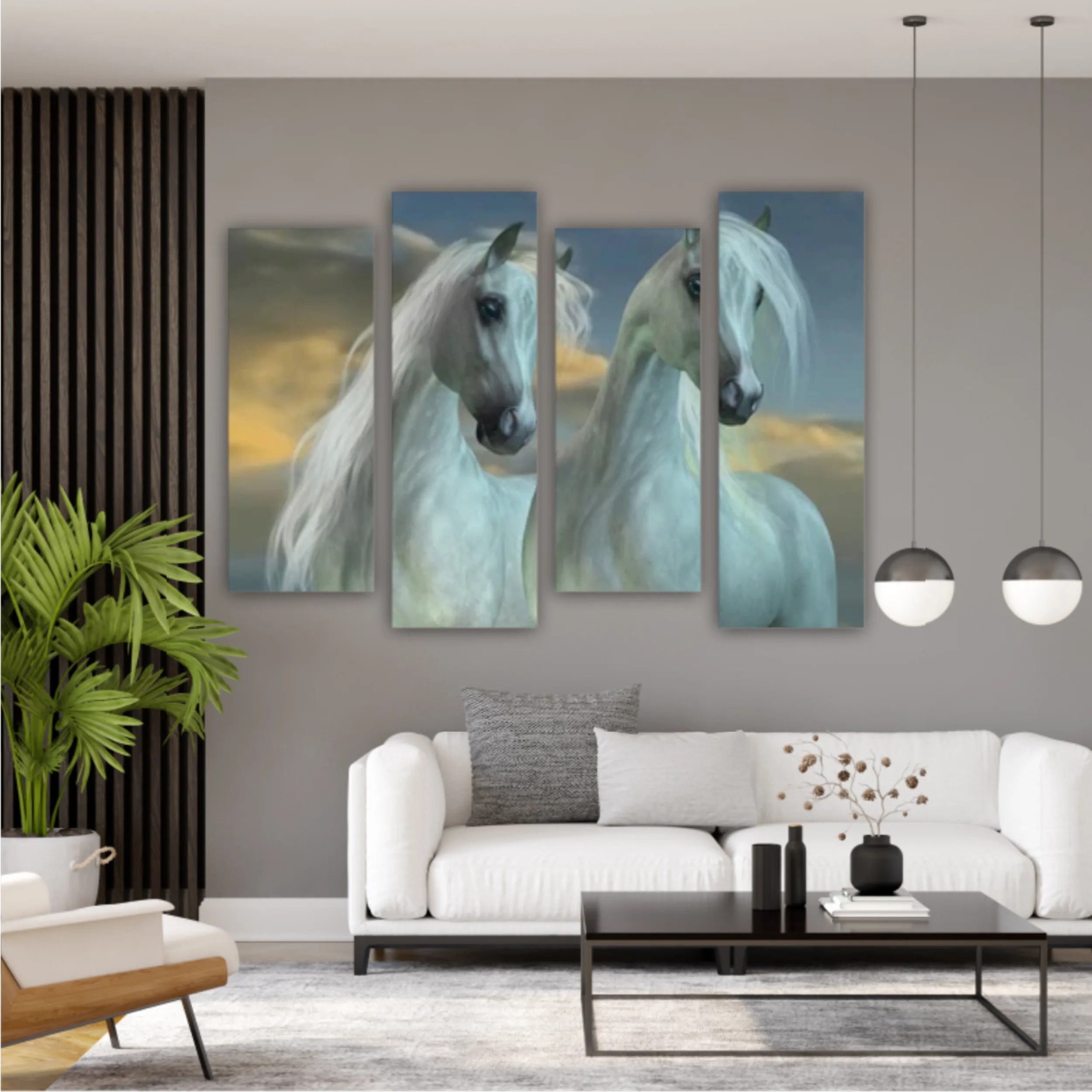 3d illustration of horse and beach design