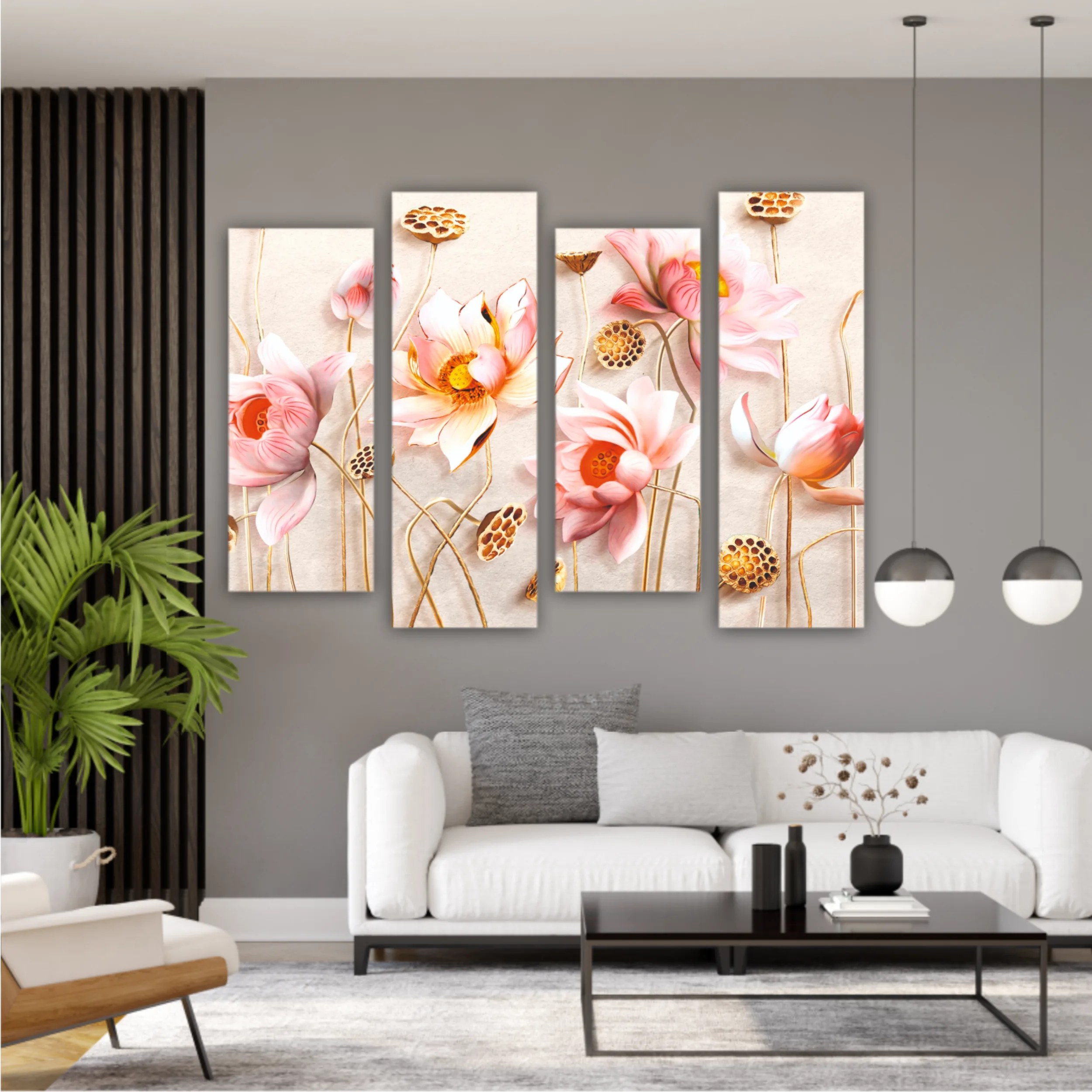 Pink flowers, 3D Illustration of flower wallpaper