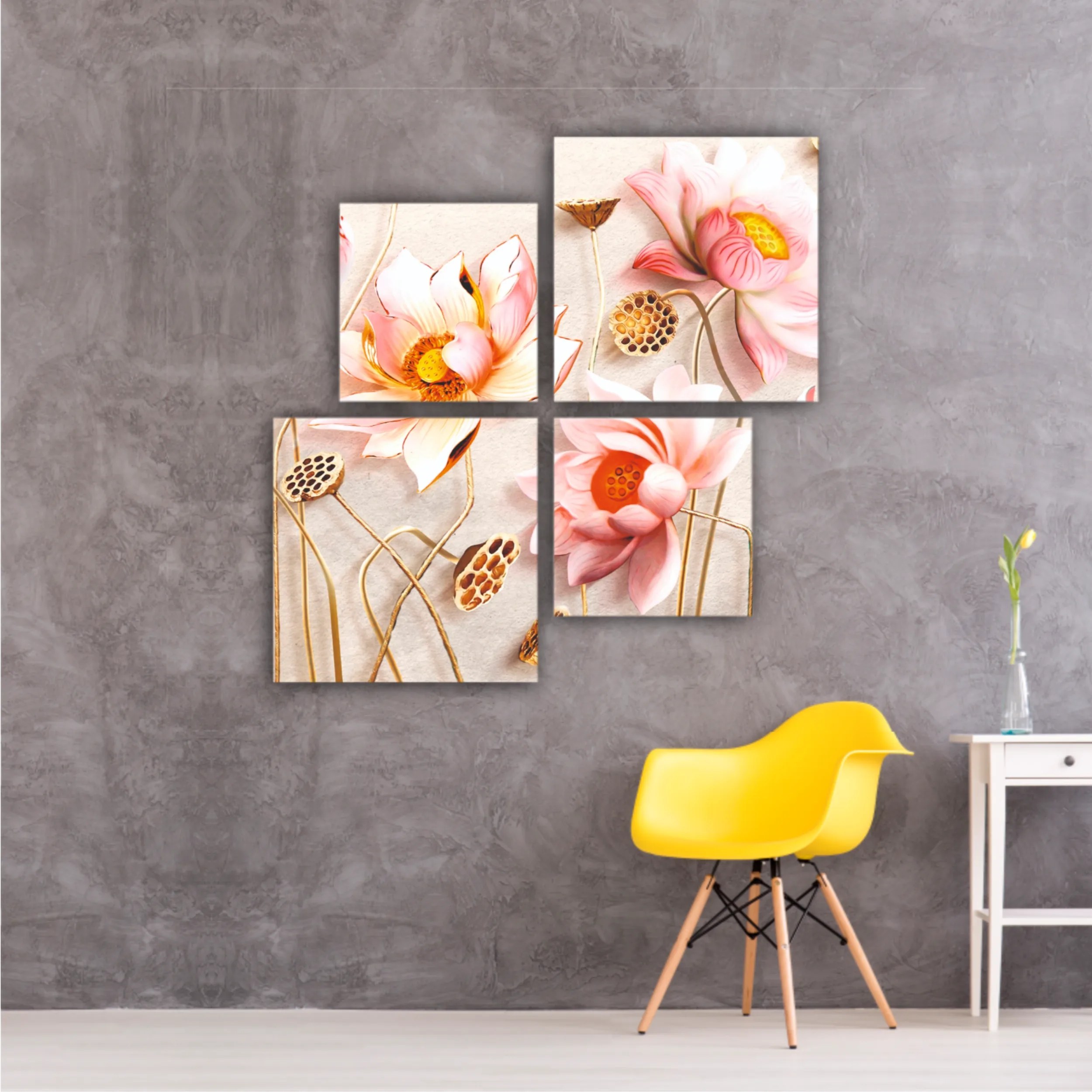 Pink flowers, 3D Illustration of flower wallpaper