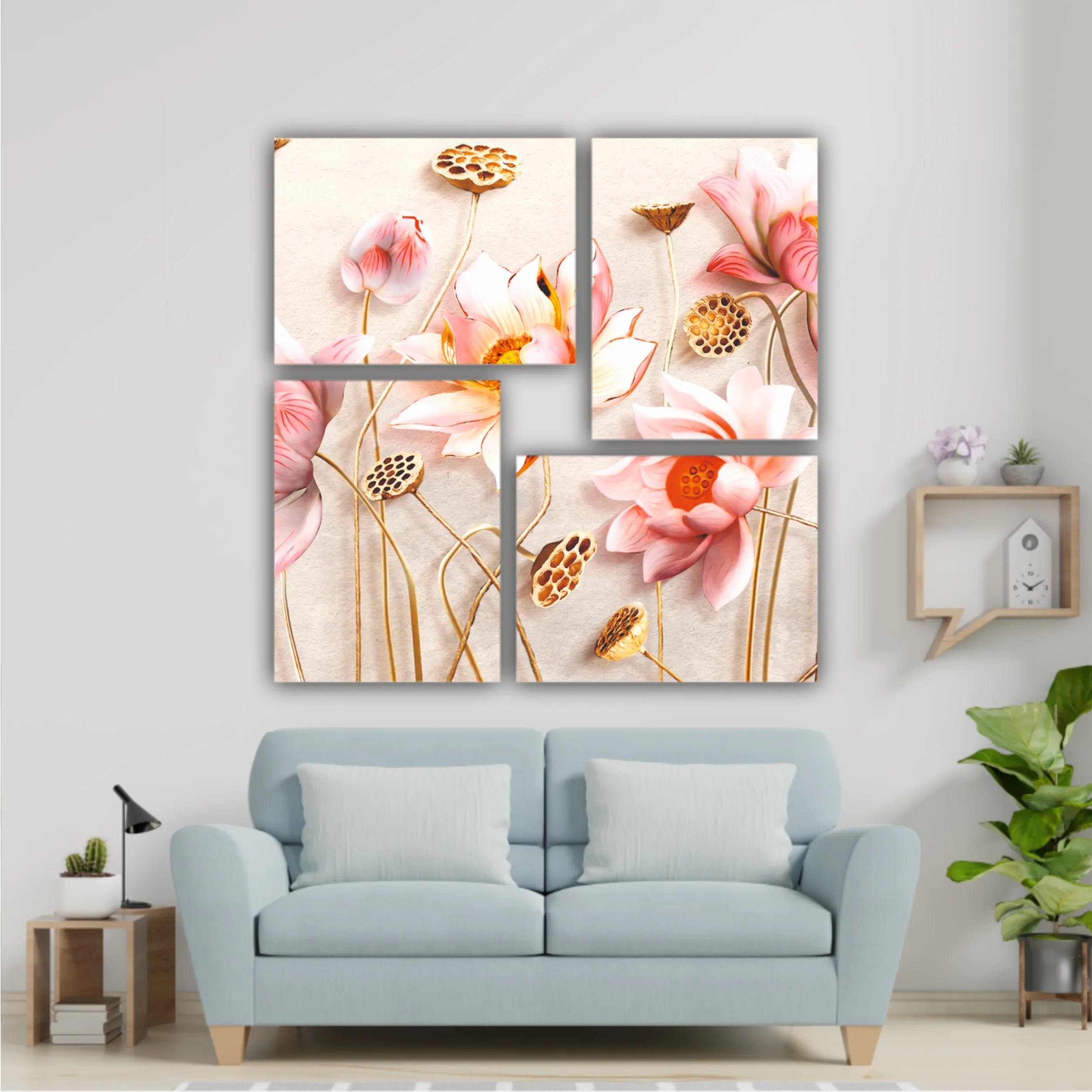 Pink flowers, 3D Illustration of flower wallpaper