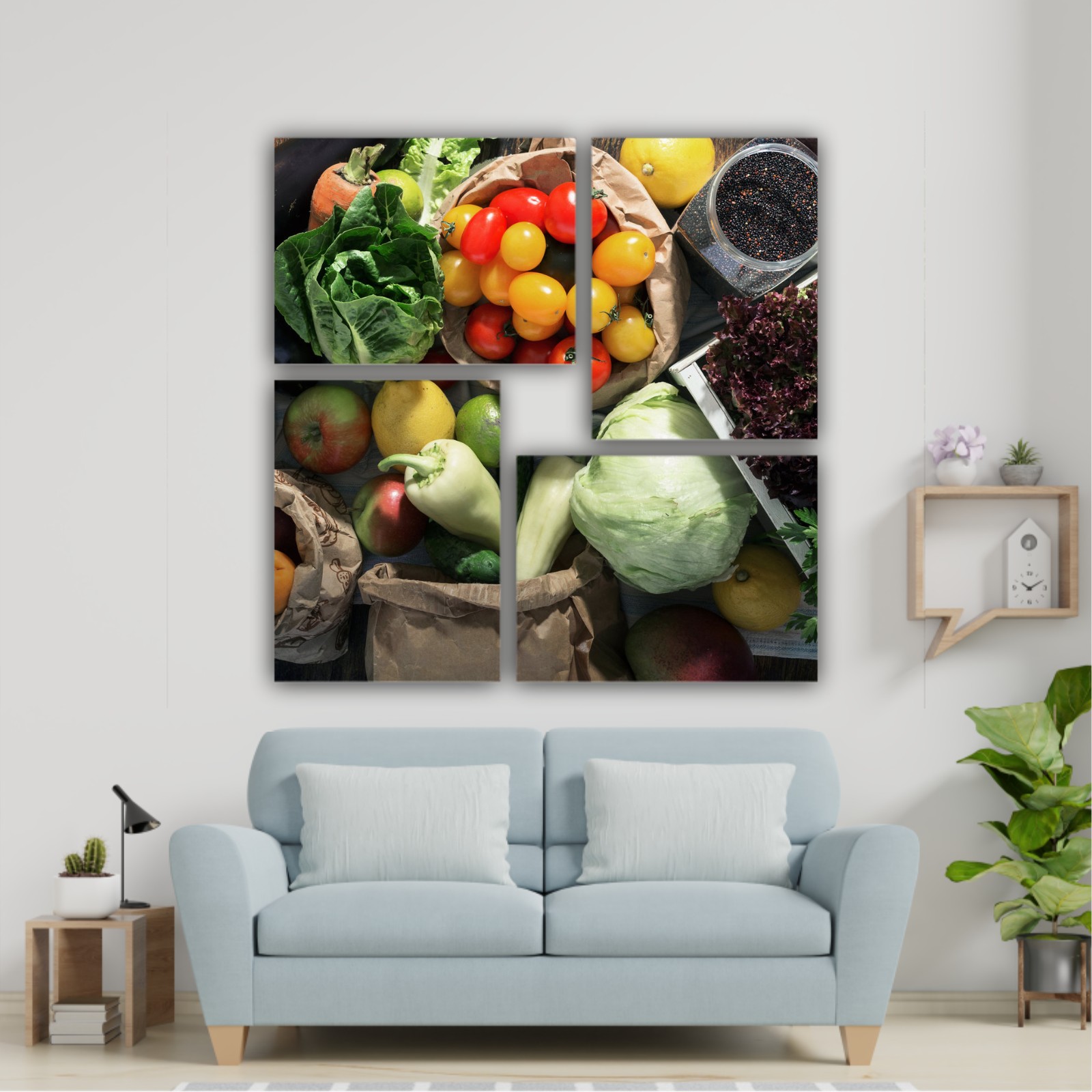 Healthy food background. Set of healthy food, top view