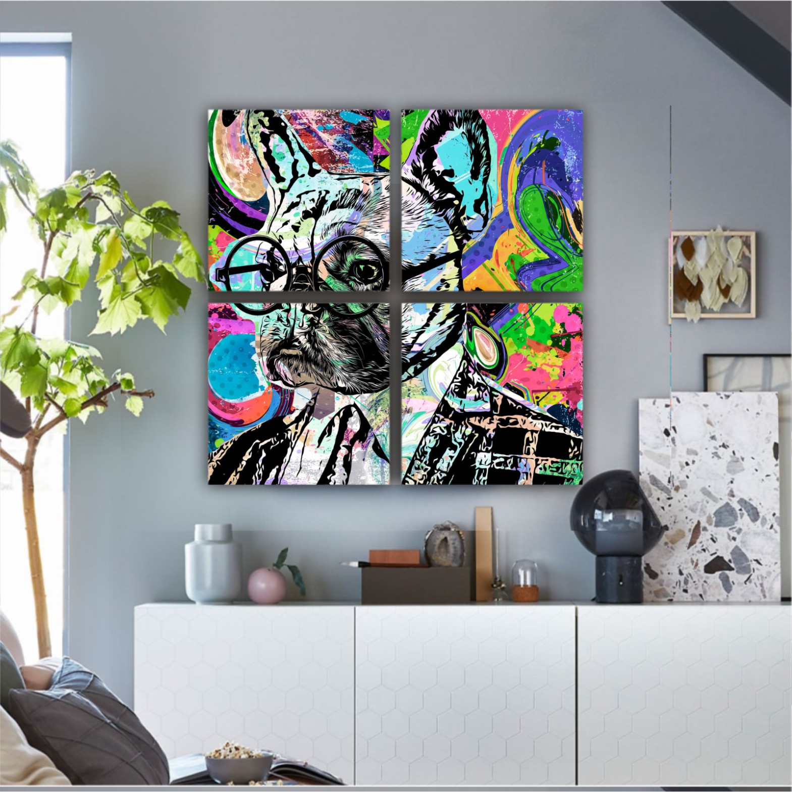  english bulldog portrait intellectual art