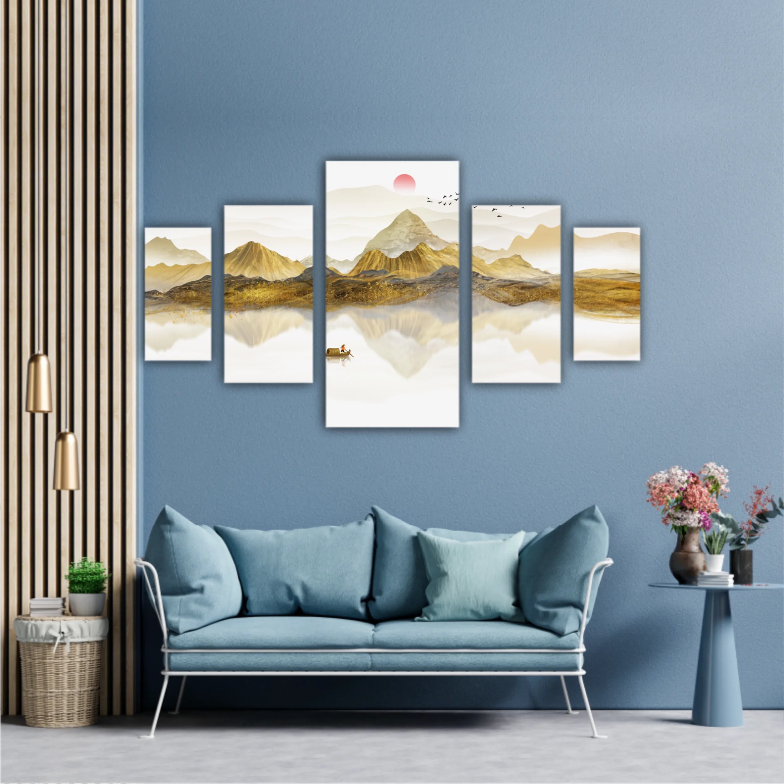 New Chinese abstract golden landscape painting