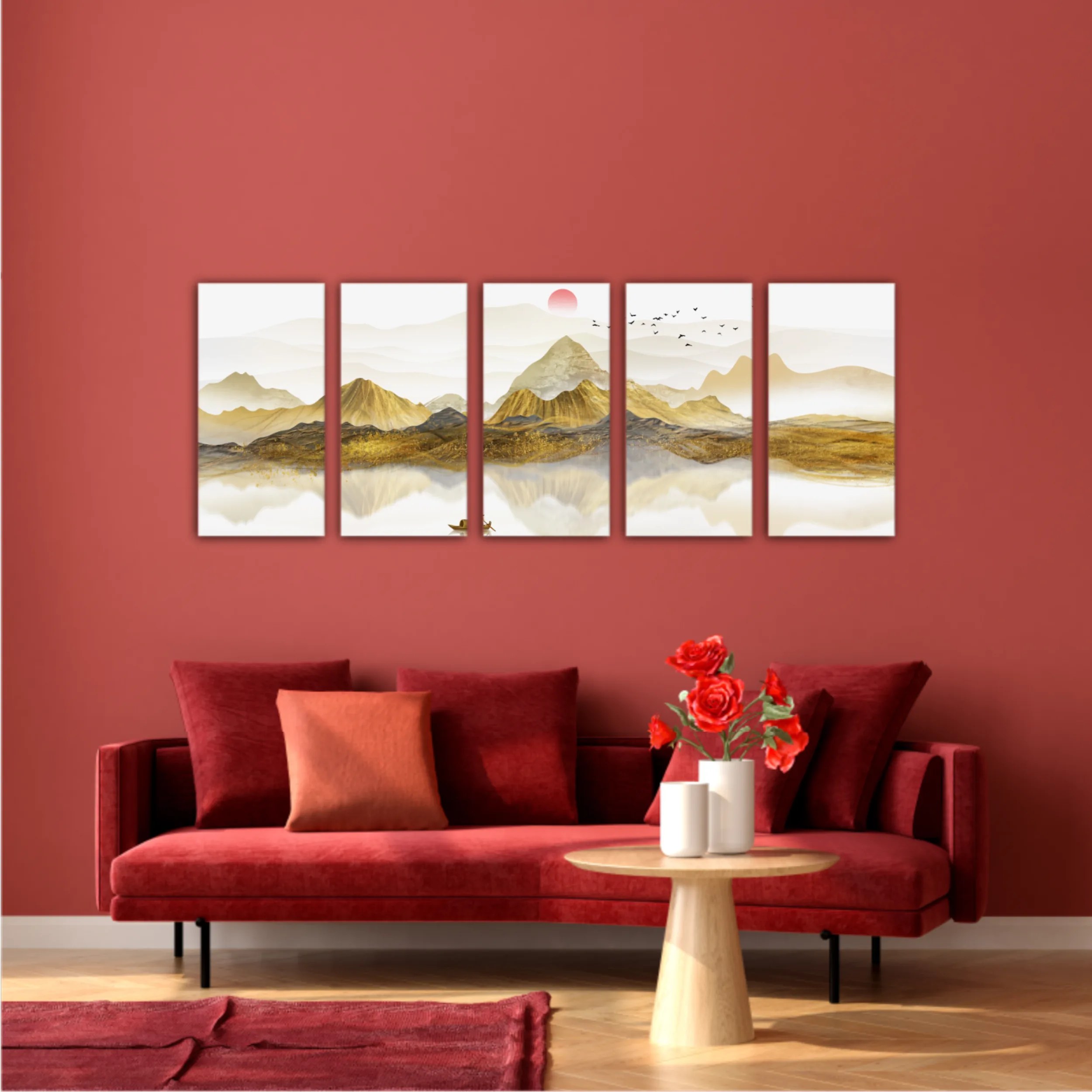 New Chinese abstract golden landscape painting