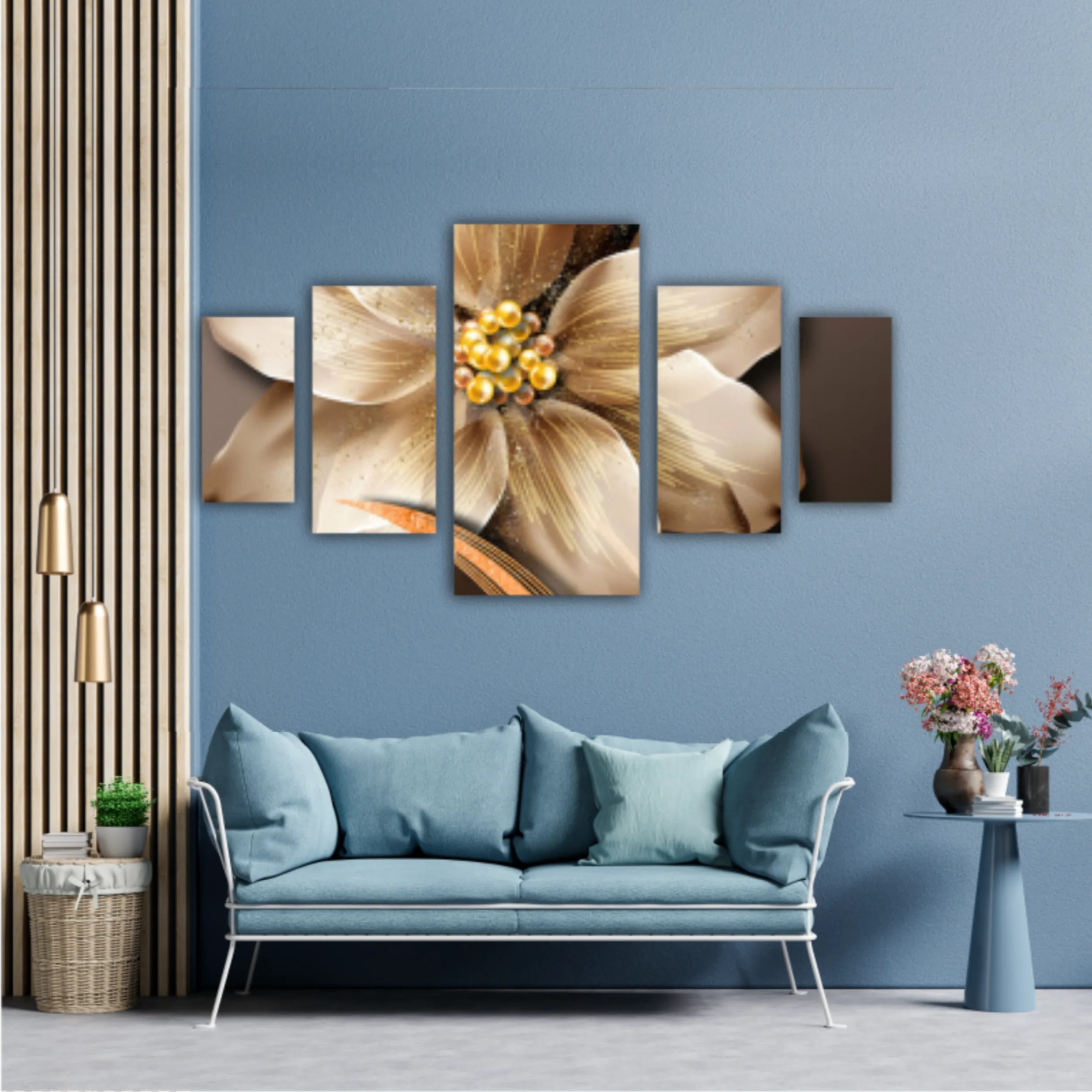 3d illustration of luxurious golden flower